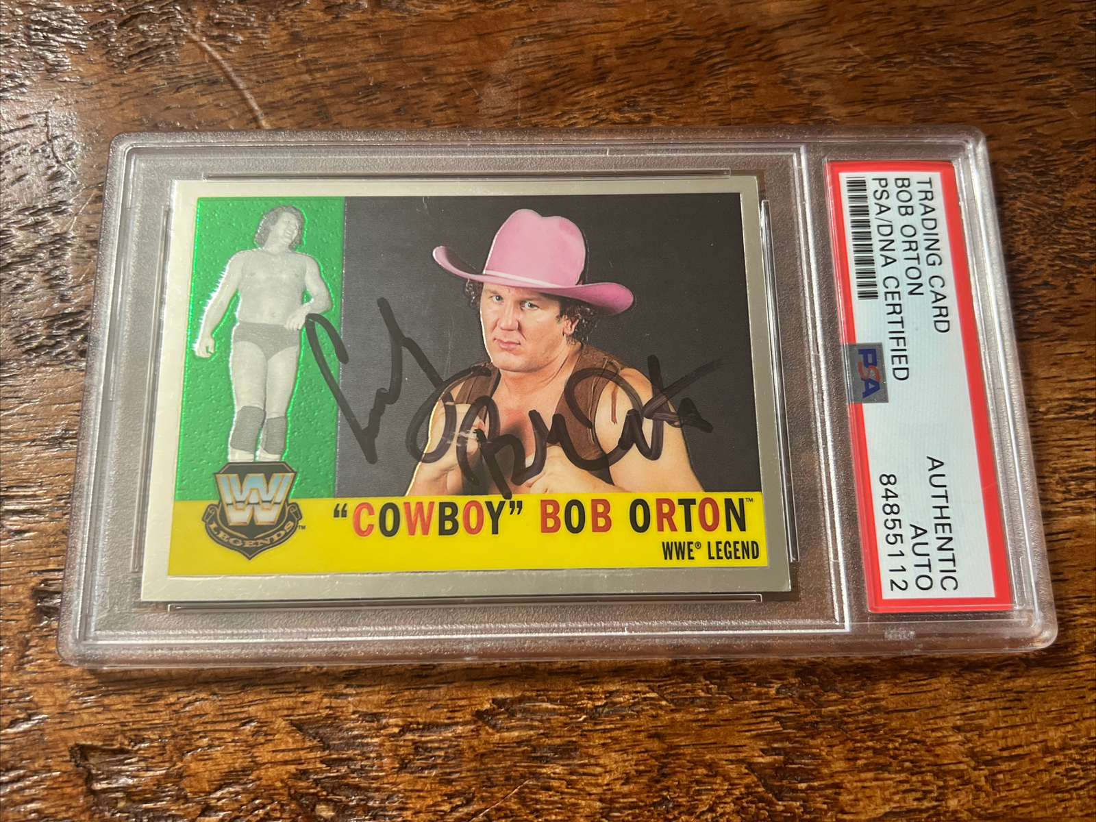 Cowboy Bob Orton IP Signed WWF Topps Chrome Card Psa Dna Coa Slab Autographed