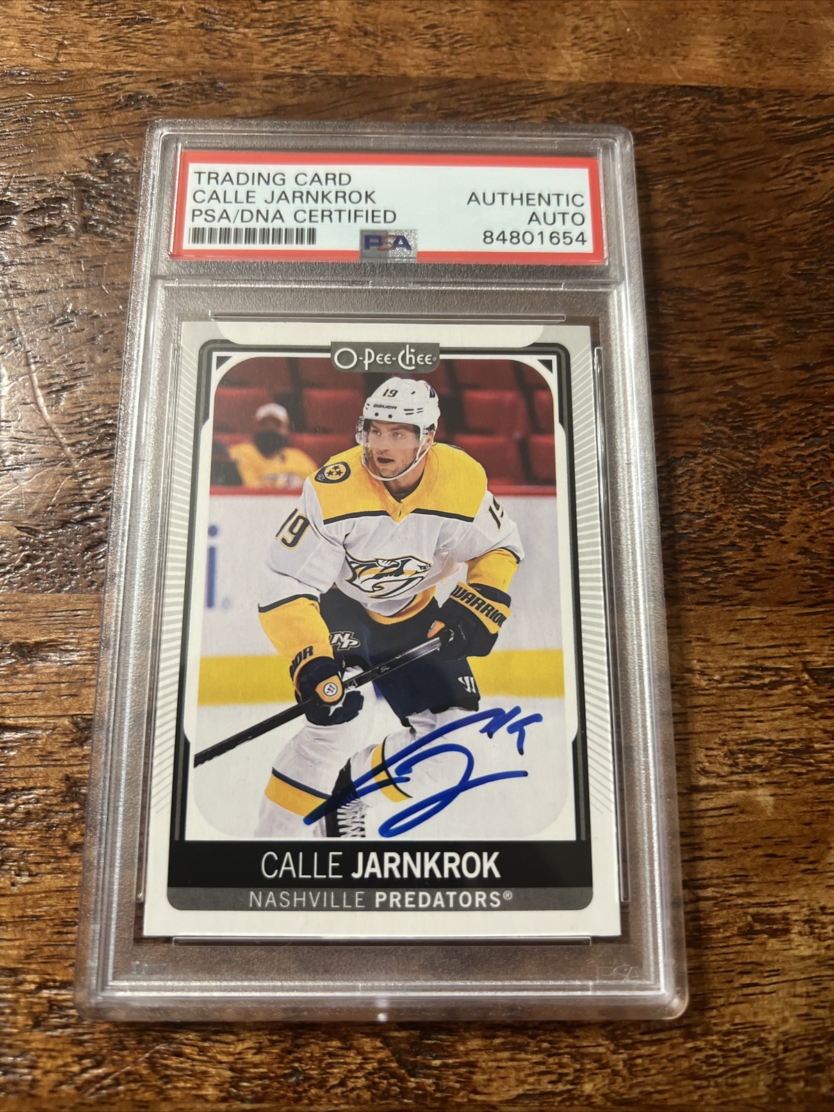 Calle Jarnkrok IP Signed O Pee Chee Card Psa Dna Coa Slab Predators Autographed