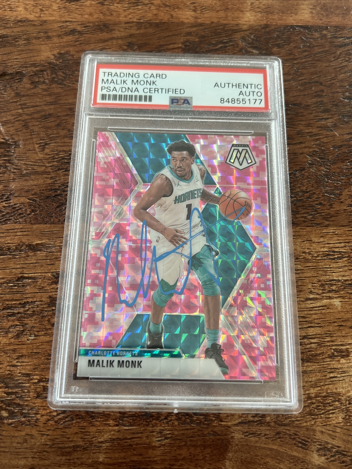 Malik Monk IP Signed Mosaic Card Psa Dna Coa Slab Autographed Hornets Kings