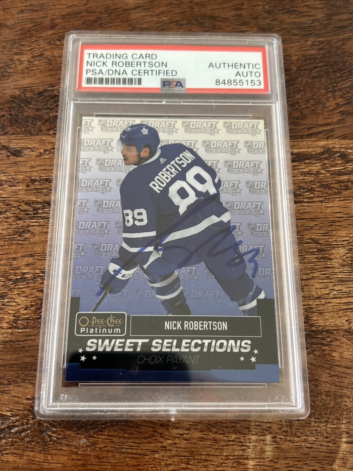 Nick Robertson IP Signed O Pee Chee Card Psa Dna Coa Slab Maple Leafs Auto
