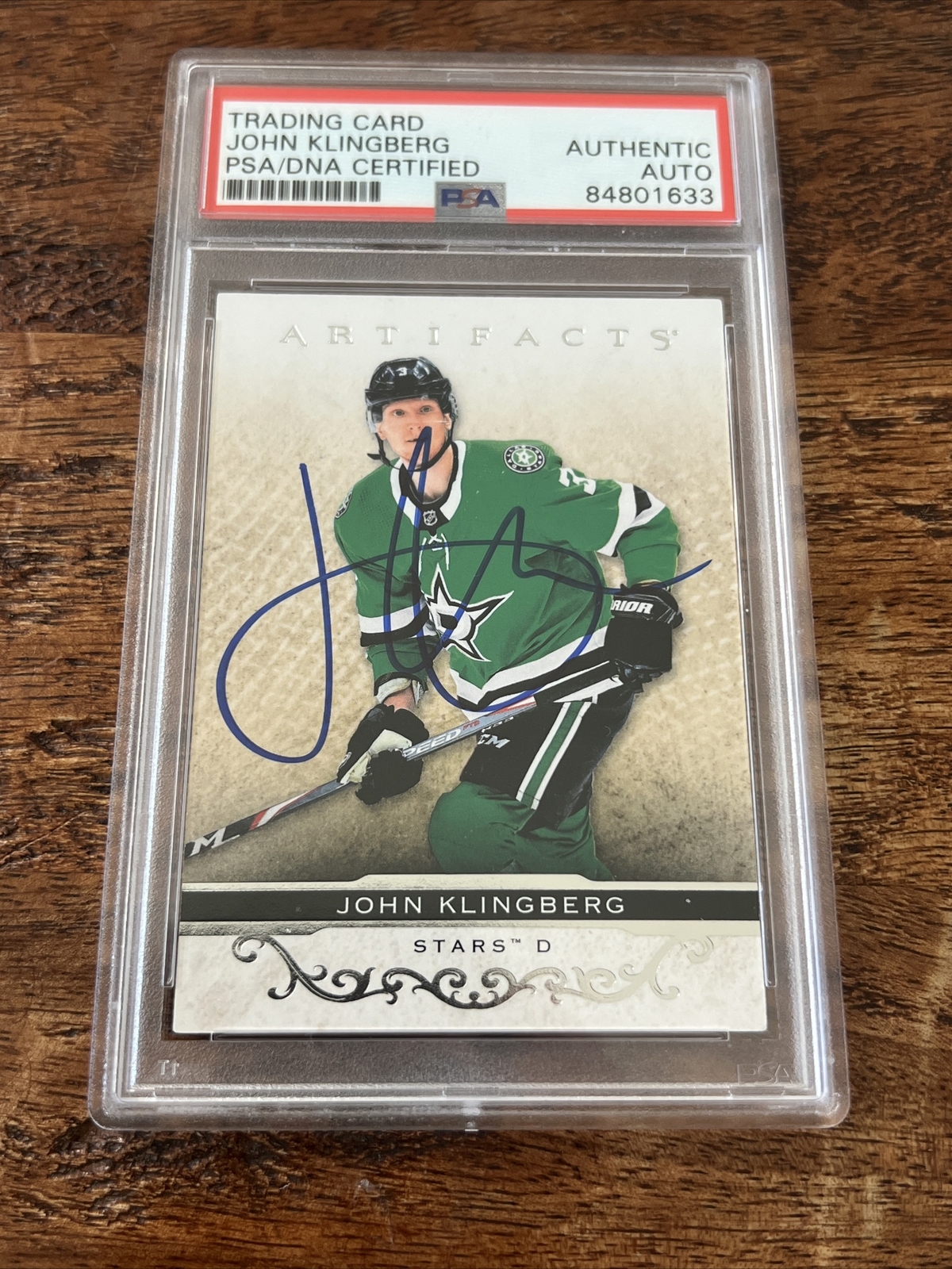 John Klingberg IP Signed UD Artifacts Card Psa Dna Coa Slab Stars Autographed