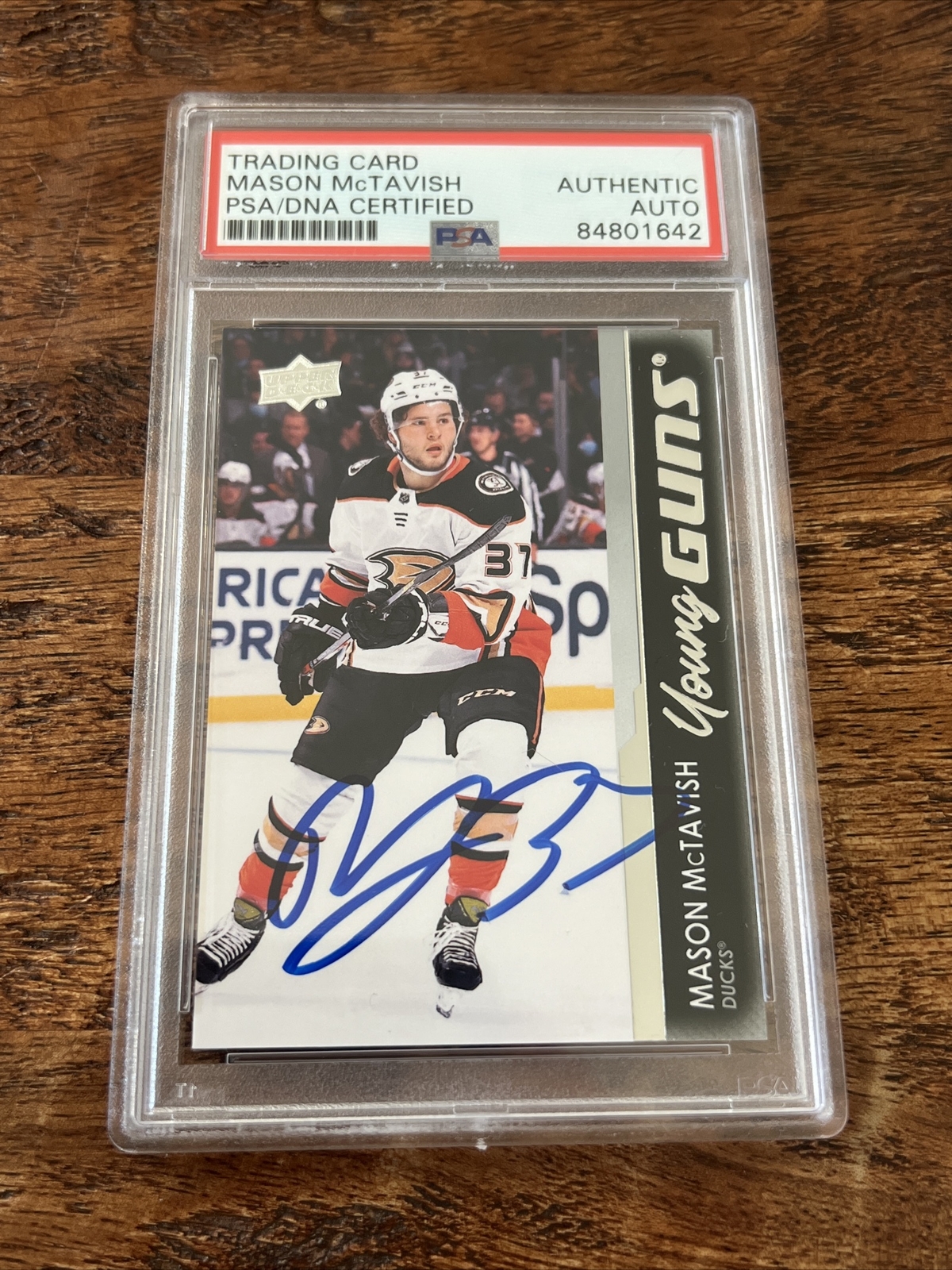 Mason McTavish IP Signed Young Guns Card PSA DNA Coa Slab Autographed Ducks