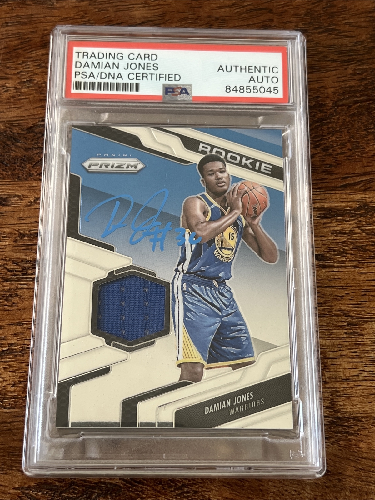 Damian Jones IP Signed Prizm Game Jersey RC Card PSA DNA Coa Slab Warriors