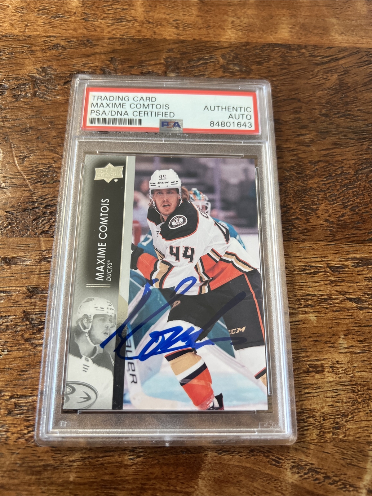 Maxime Comtois IP Signed Upper Deck Card Psa Dna Coa Slab Autographed Ducks