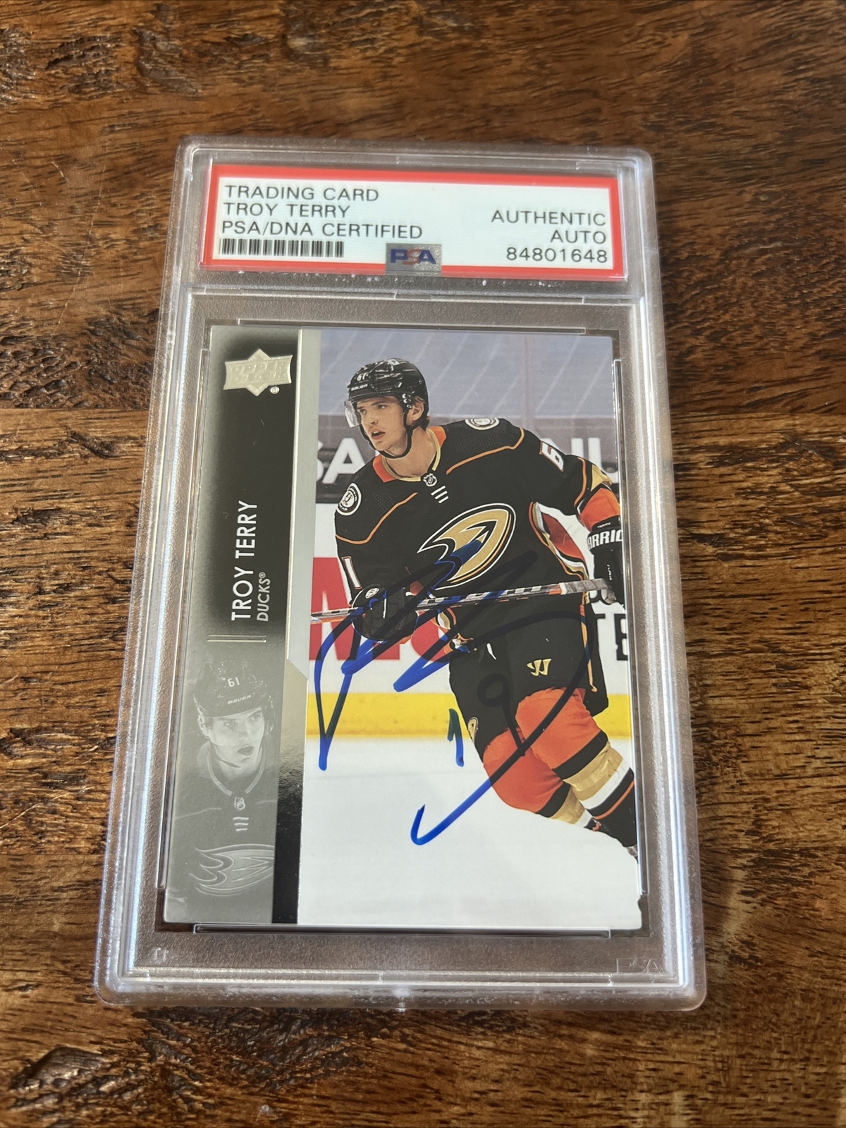 Troy Terry IP Signed Upper Deck Card Psa Dna Coa Slabbed Autographed Ducks