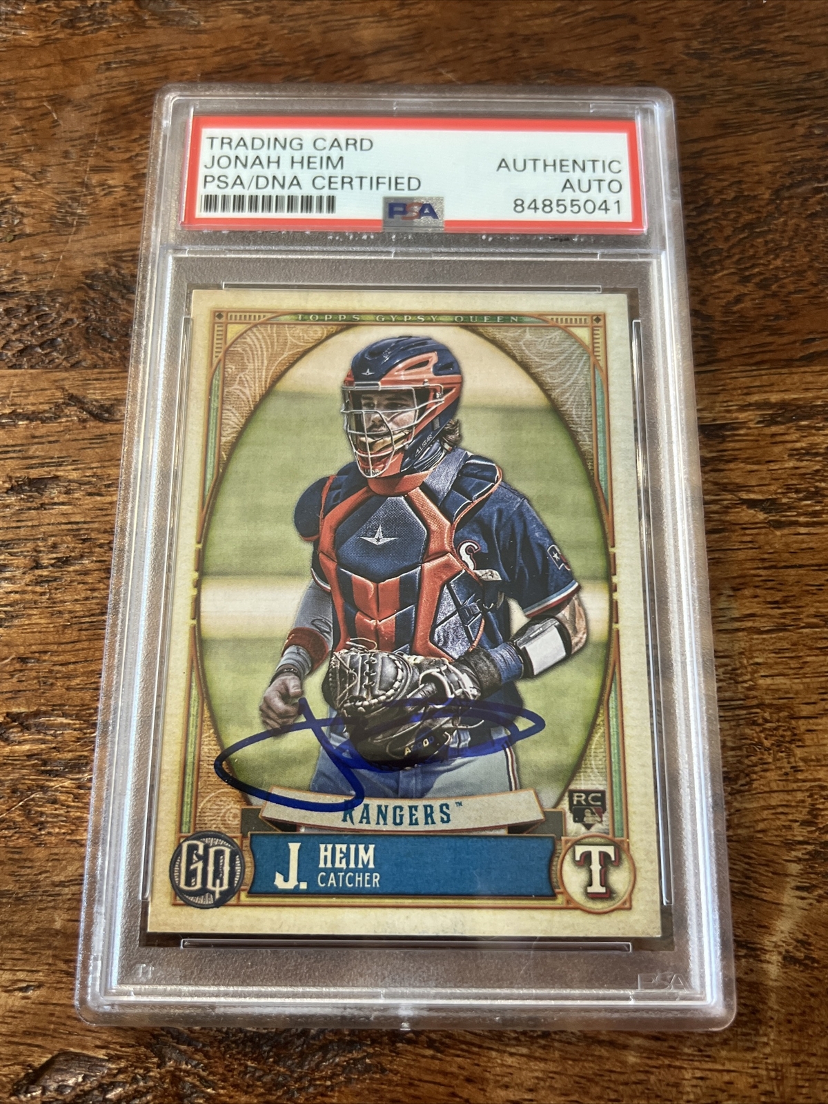Jonah Heim IP Signed Gypsy Queen Card Psa Dna Coa Slabbed Rangers Autographed