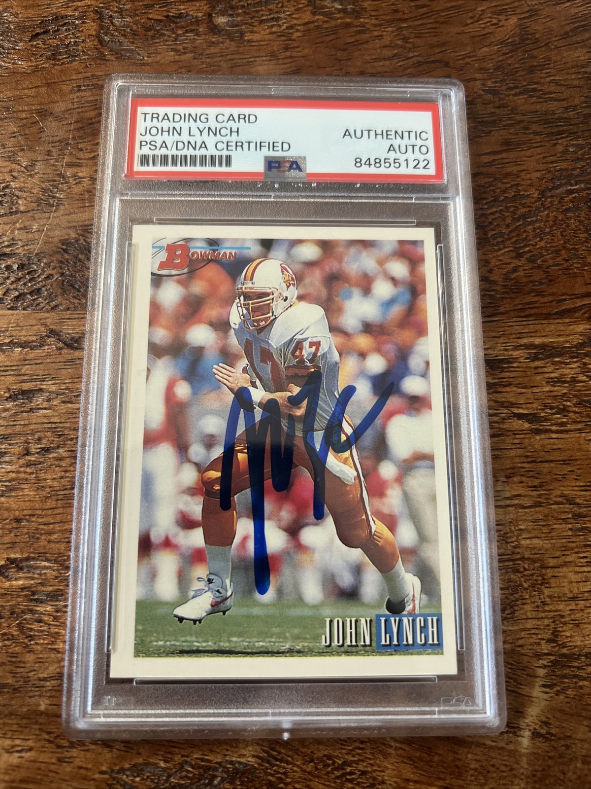 John Lynch IP Signed Bowman Rookie Card PSA DNA Coa Slab Autographed Buccaneers