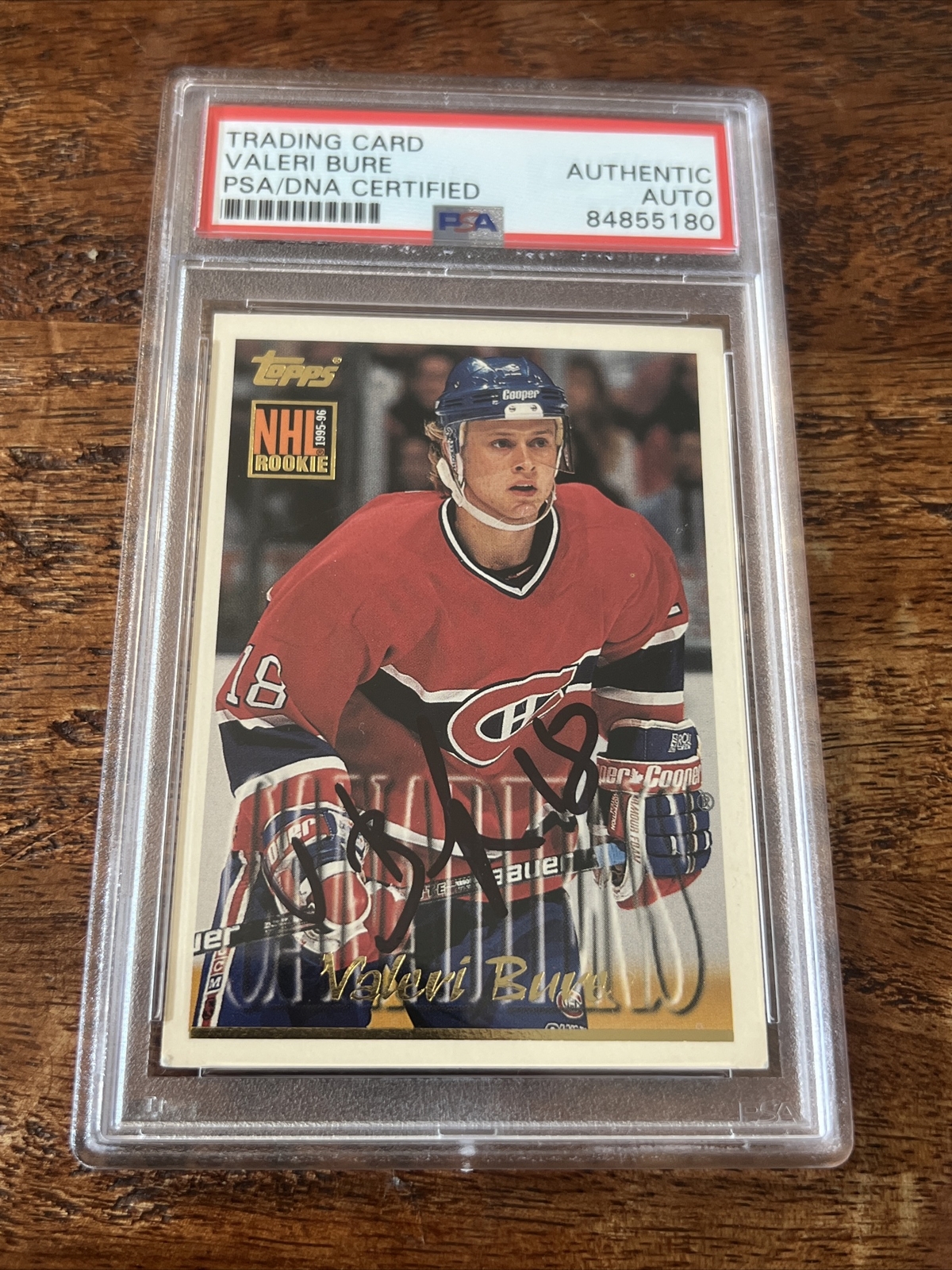 Valeri Bure IP Signed Topps RC Card Psa Dna Coa Slab Canadiens Autographed