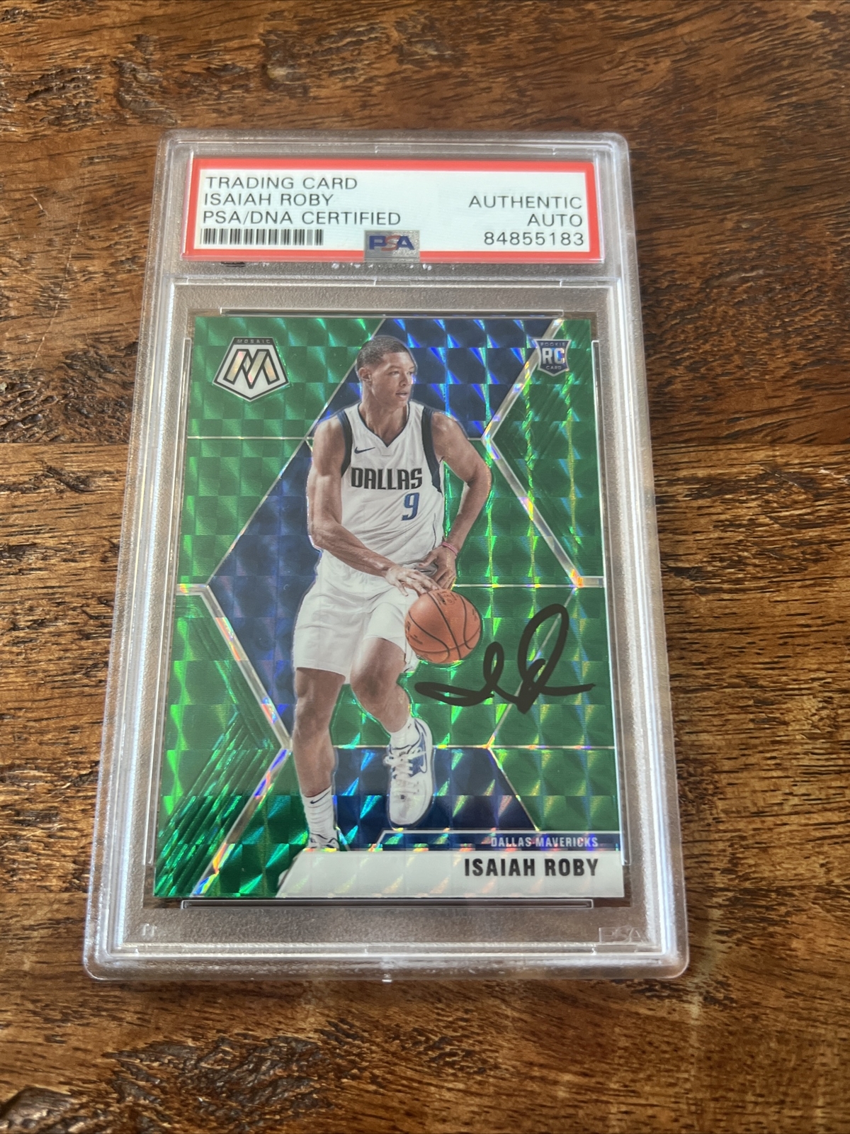 Isaiah Roby IP Signed Mosaic RC Card Psa Dna Coa Slabbed Autographed Mavericks