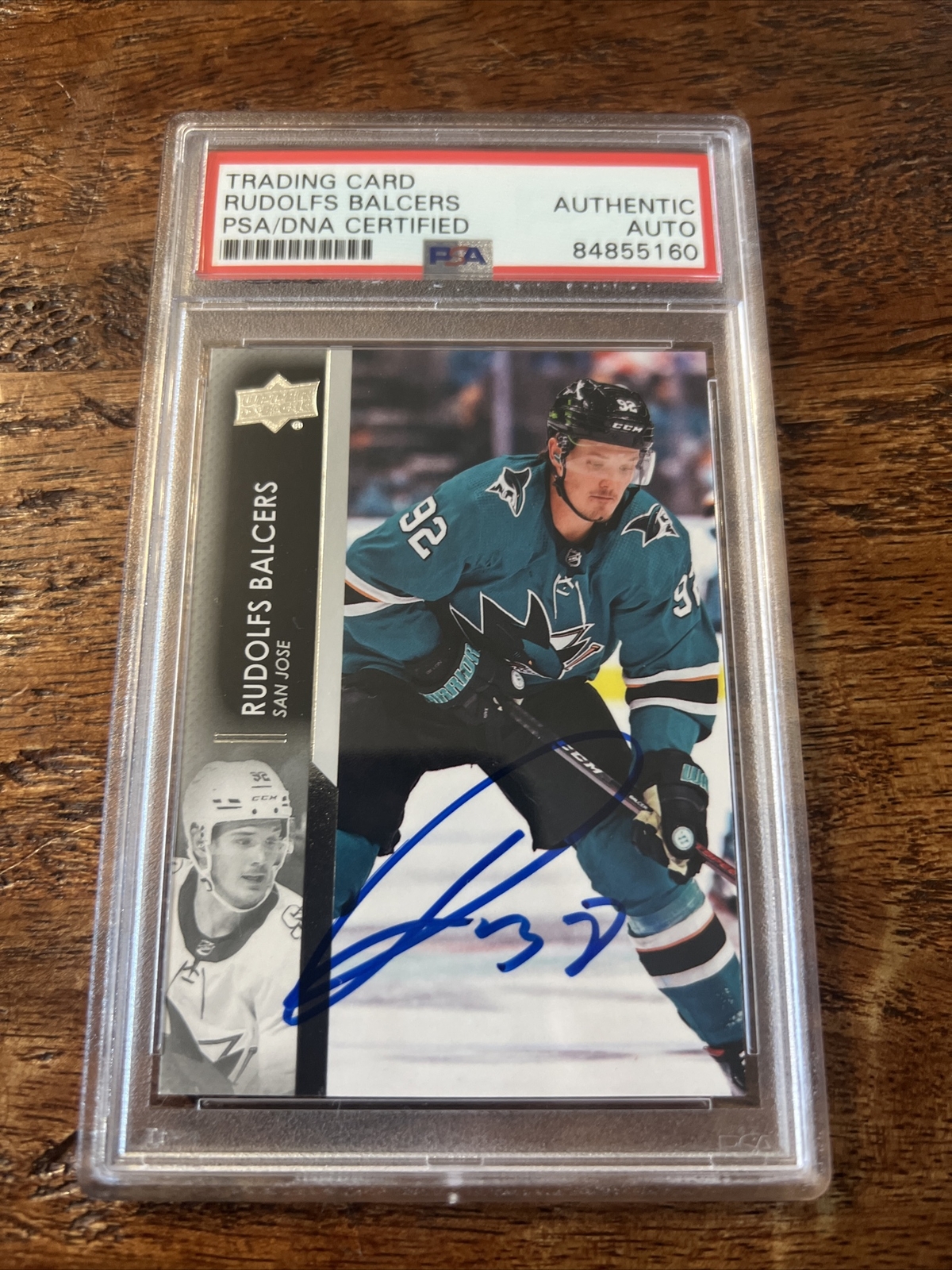 Rudolfs Balcers IP Signed Upper Deck Card Psa Dna Coa Slab Sharks Autographed