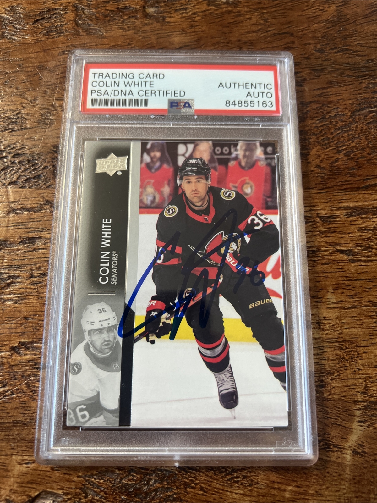 Colin White IP Signed Upper Deck Card Psa Dna Coa Slab Senators Autographed
