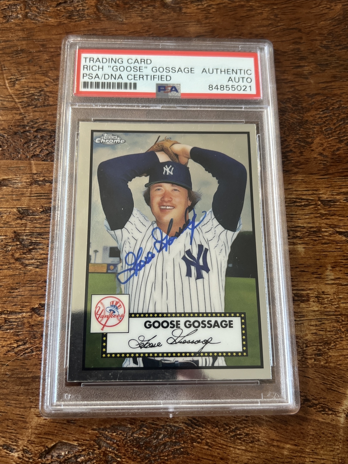 Goose Gossage IP Signed Topps Chrome Anniversary Card PSA DNA Coa Slab Yankees