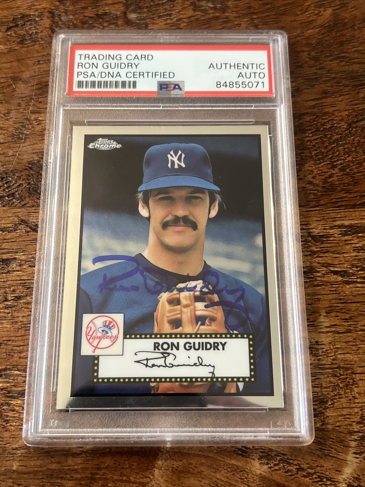 Ron Guidry IP Signed Topps Chrome Anniversary Card PSA DNA Coa Slab Yankees