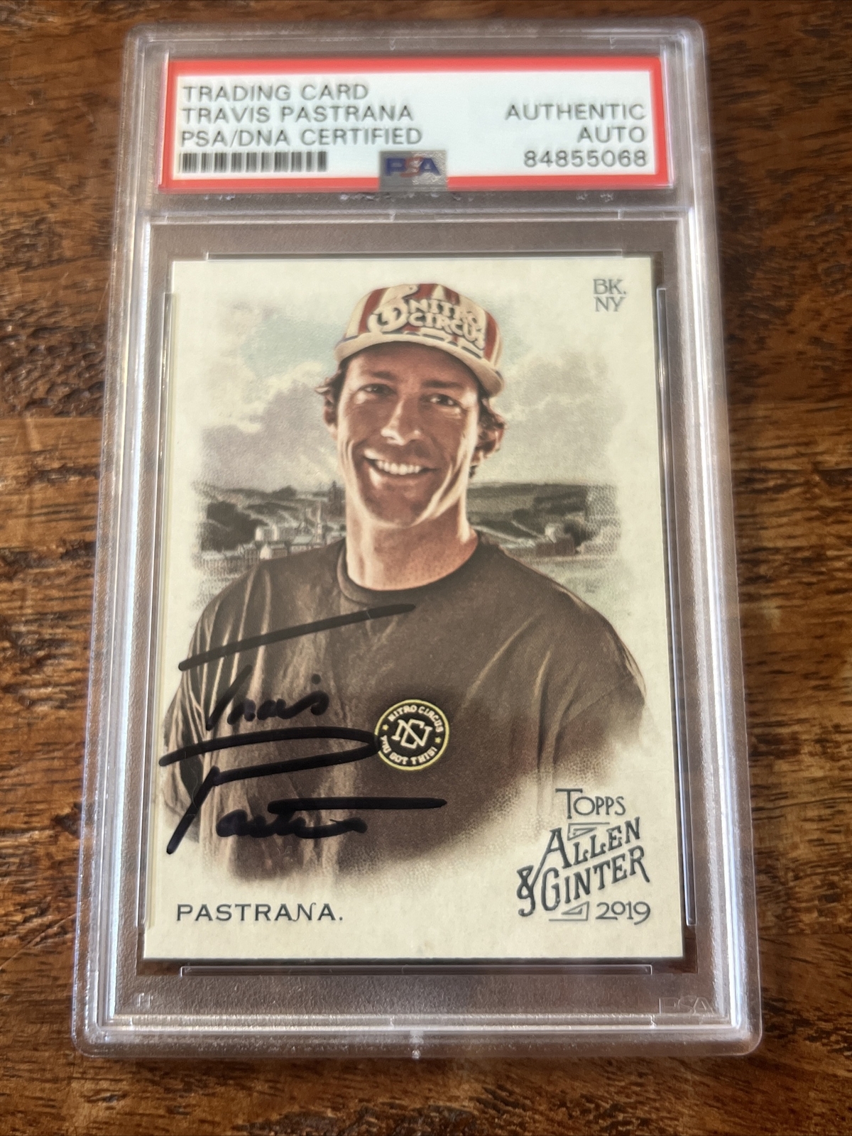 Travis Pastrana IP Signed Allen & Ginter Card Psa Dna Coa Slab Autographed