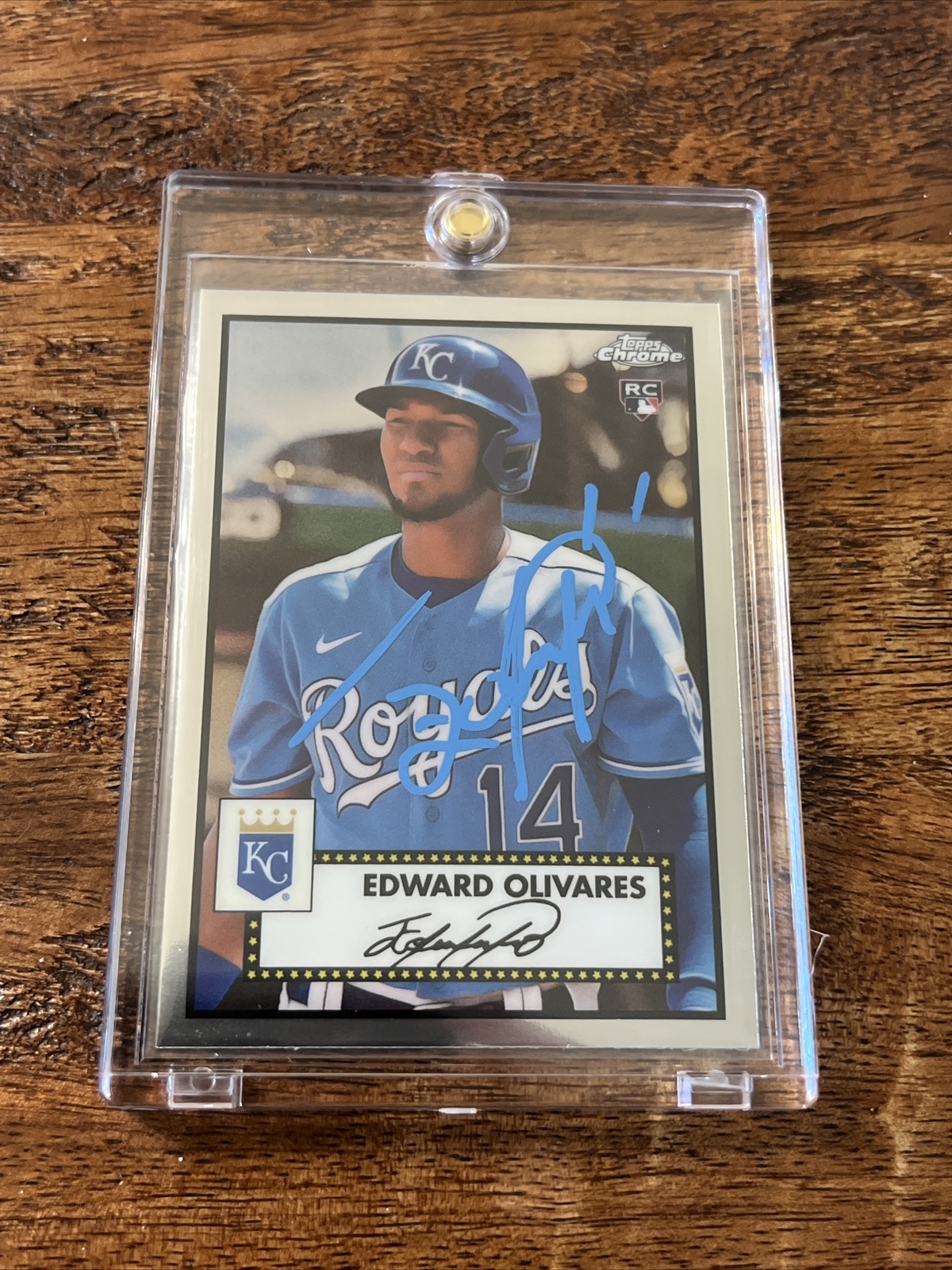 Edward Olivares IP Signed Topps Chrome RC Card Psa Dna Coa Royals Autographed