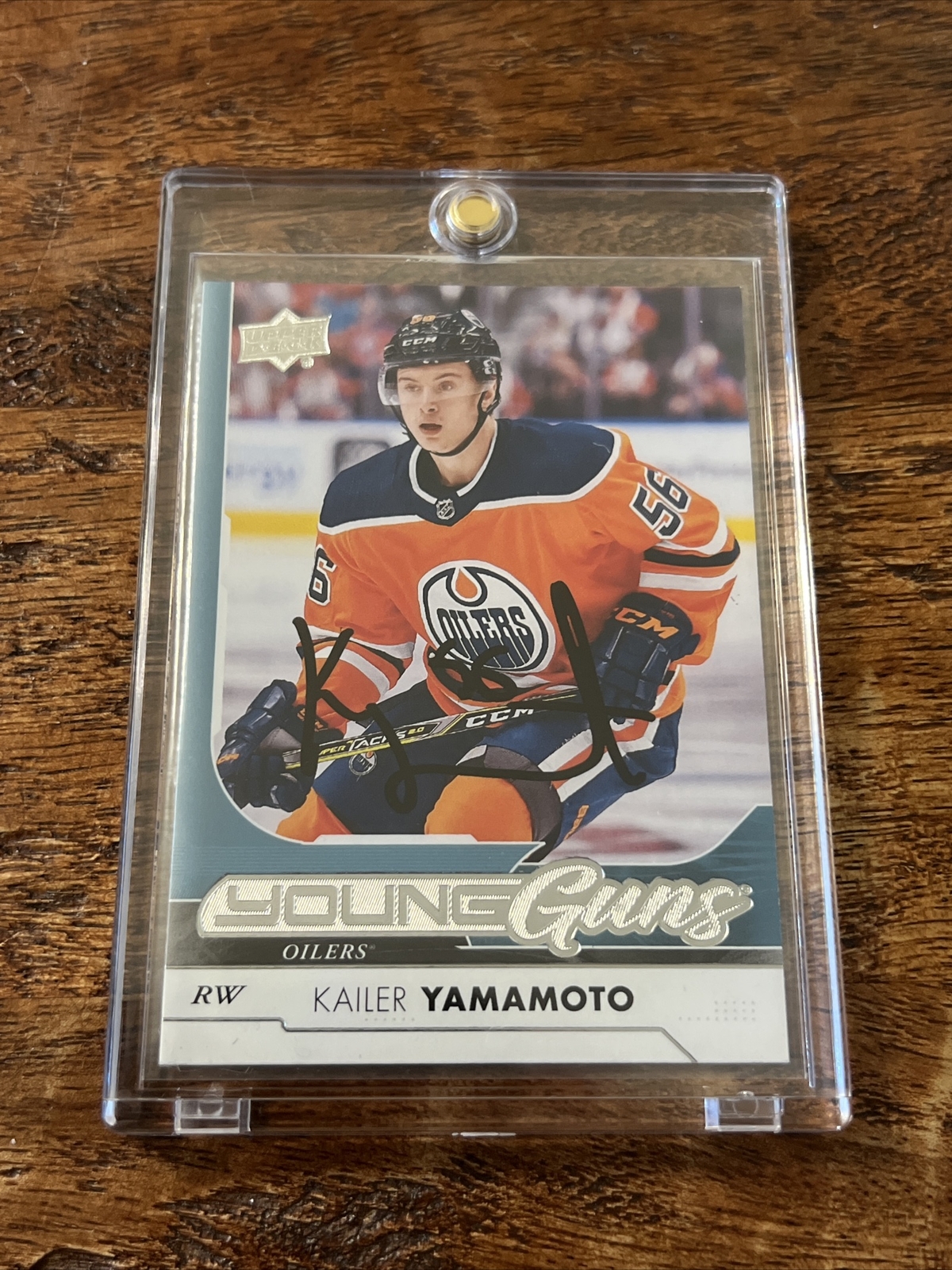 Kailer Yamamoto IP Signed UD Young Guns Card Psa Dna Coa Autographed Oilers