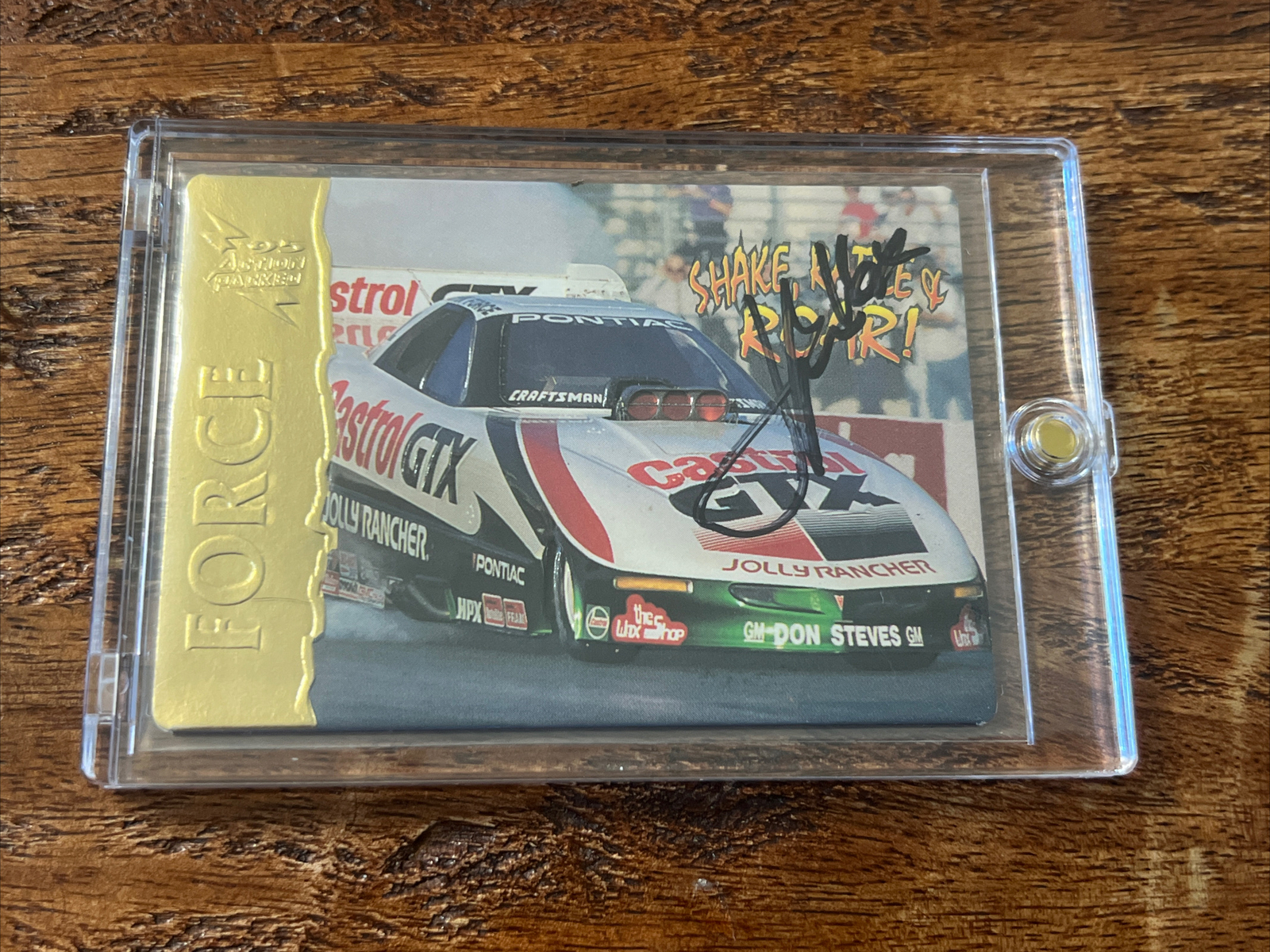 John Force IP Signed Action Packed Card Psa Dna Coa Autographed NHRA