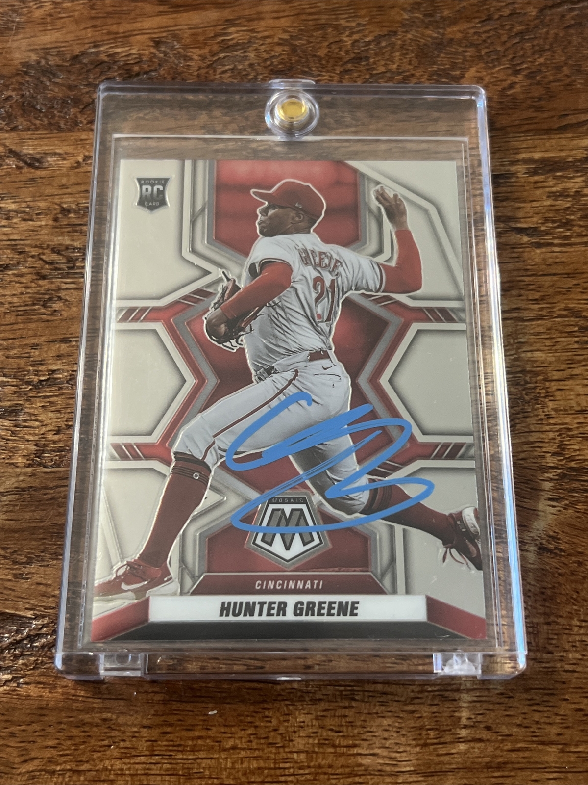 Hunter Greene IP Signed Mosaic RC Card Psa Dna Coa Autographed Reds