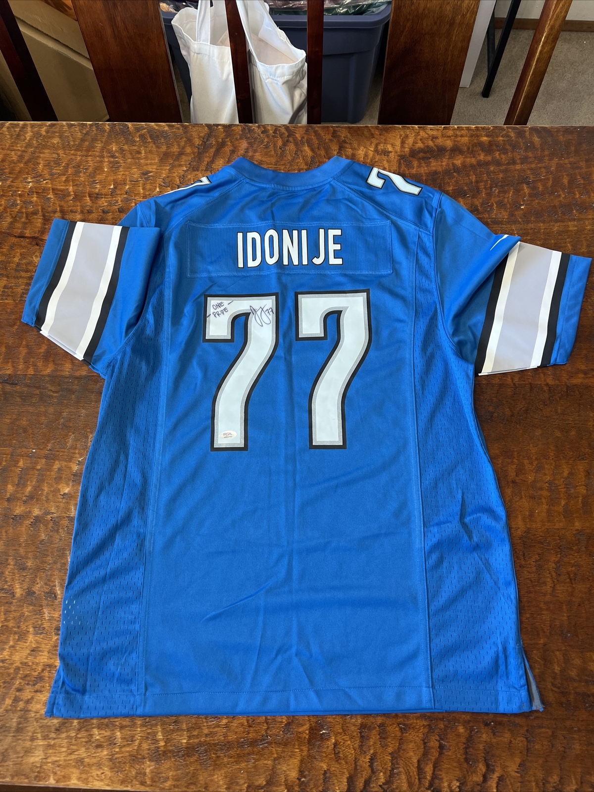 Israel Idonije Signed Detroit Lions Jersey PSA DNA Coa Autographed