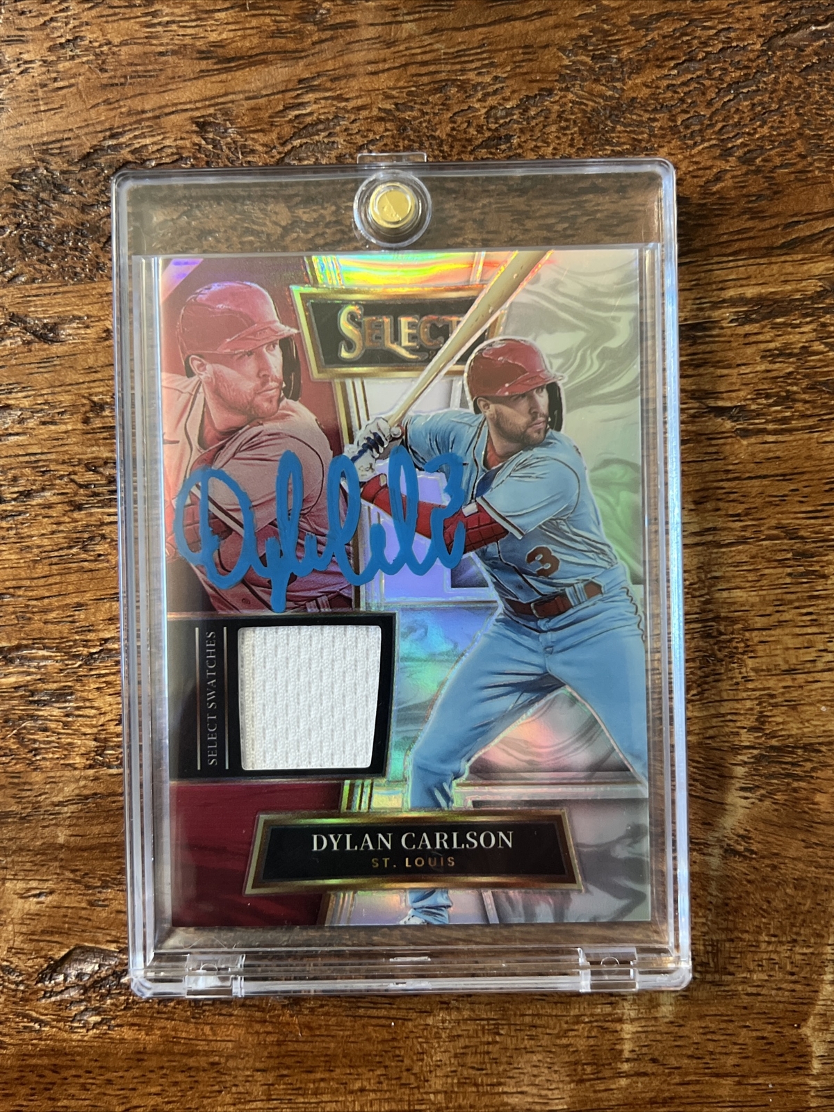 Dylan Carlson IP Signed Select Game Worn Jersey Card Psa Dna Coa Cardinals