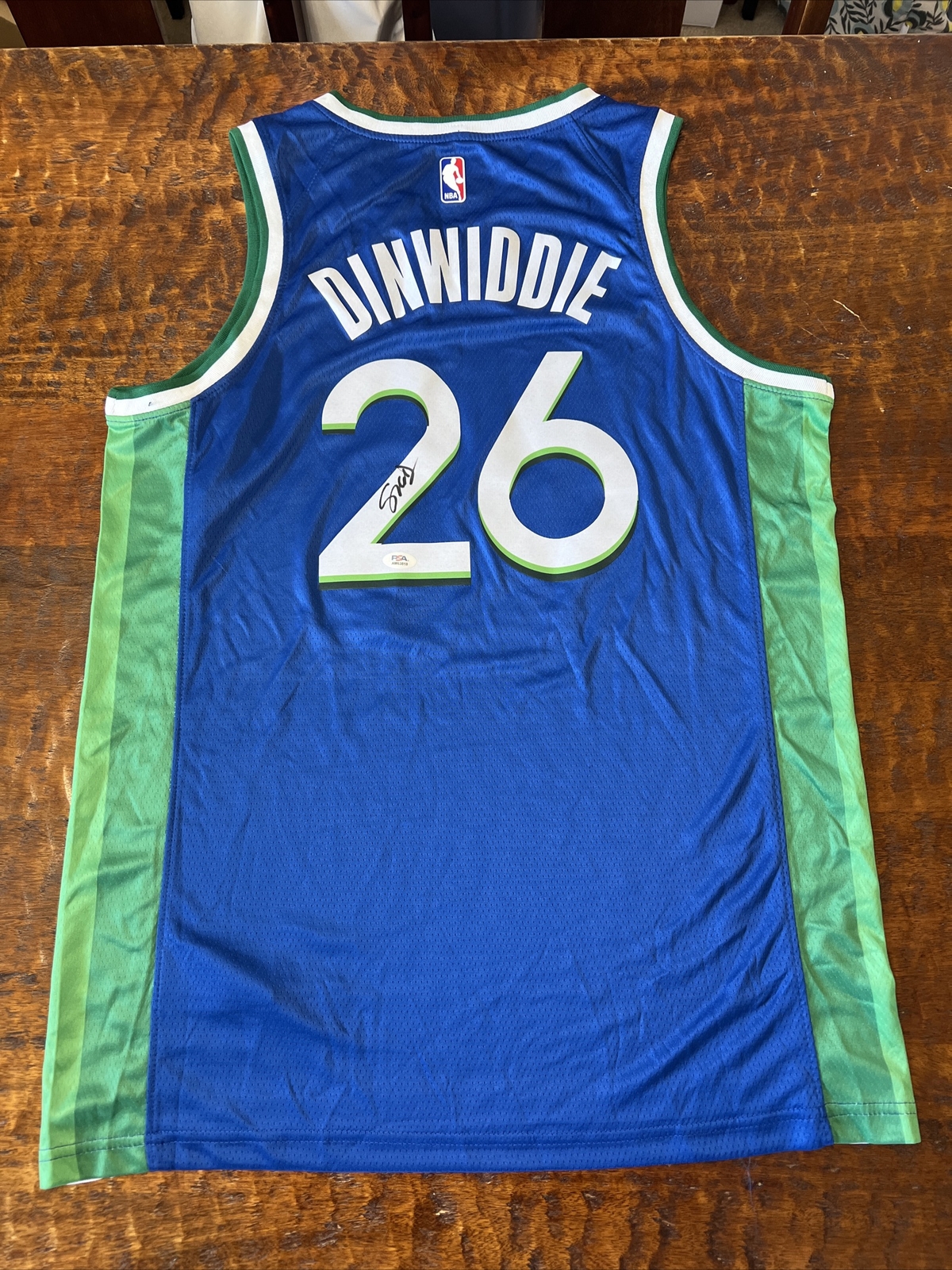 Spencer Dinwiddie Signed Dallas Mavericks Jersey PSA DNA Coa Autographed