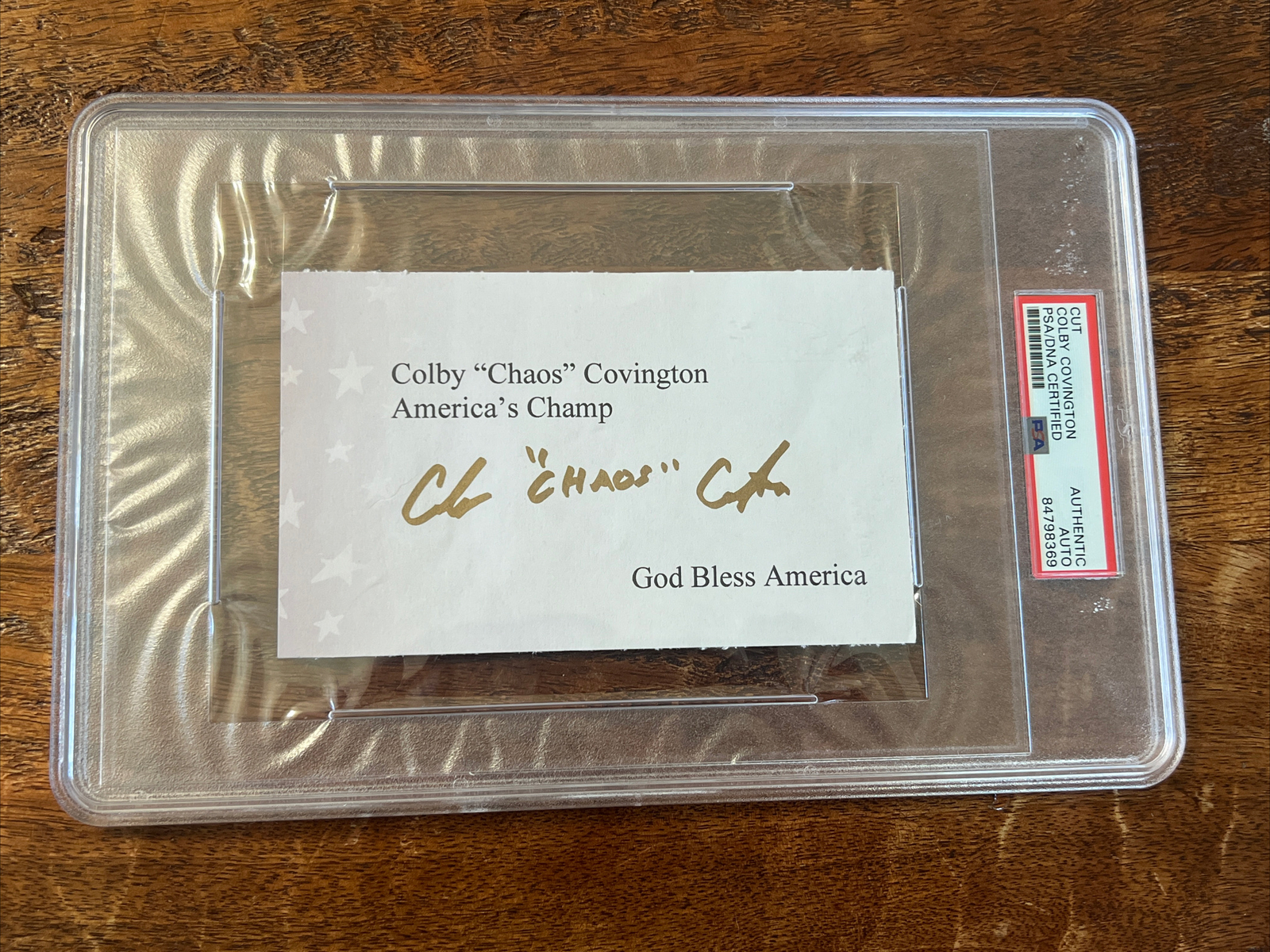 Colby Covington IP Signed Cut Psa Dna Coa Slab Autographed UFC Chaos