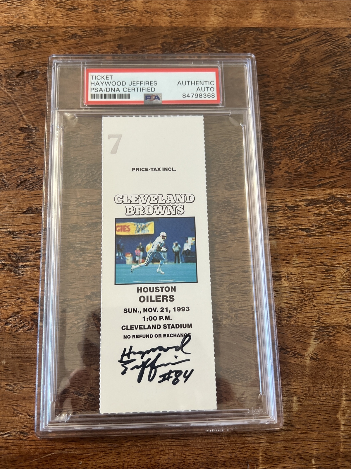 Haywood Jeffires Signed Ticket Stub PSA DNA Coa Slabbed Oilers Autographed