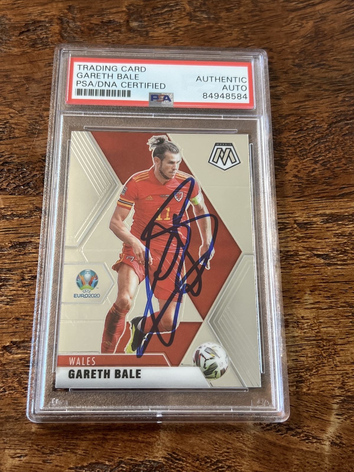 Gareth Bale IP Signed Mosaic Card Psa Dna Coa Slab Autographed Wales Soccer