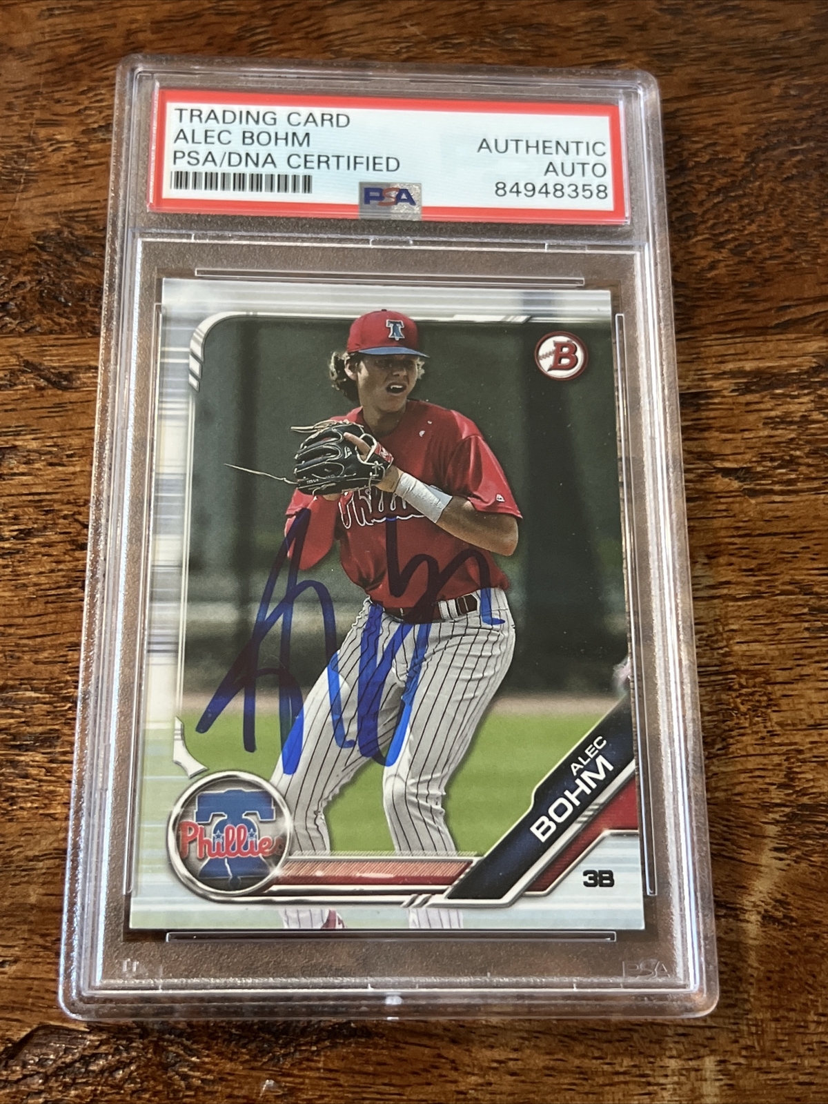 Alec Bohm IP Signed Bowman Card PSA DNA Coa Slab Autographed Phillies