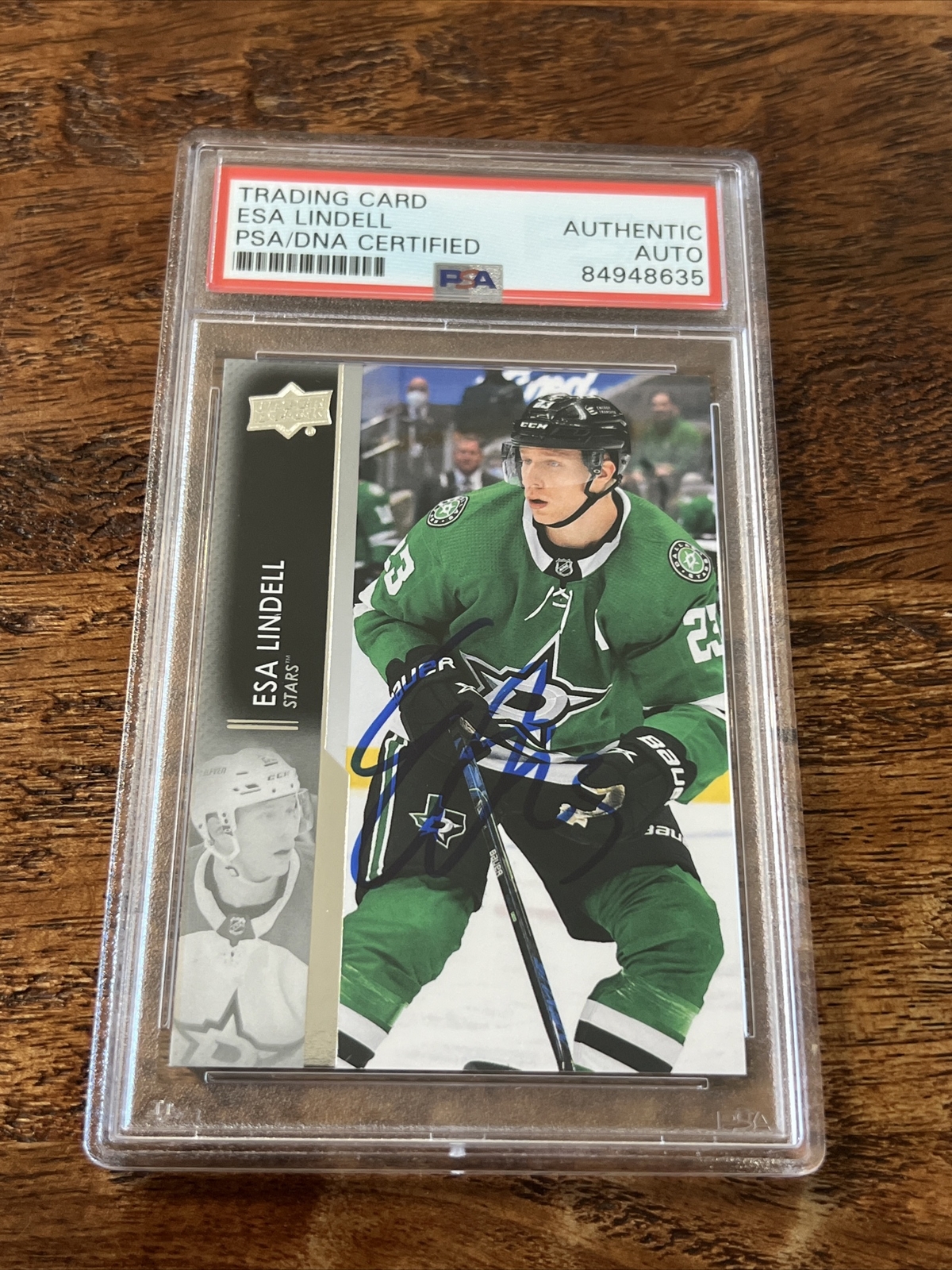 Esa Lindell IP Signed Upper Deck Card Psa Dna Coa Slab Autographed Stars