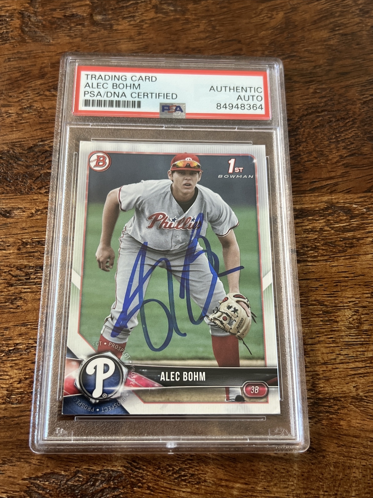 Alec Bohm IP Signed 1st Bowman Card PSA DNA Coa Slab Autographed Phillies