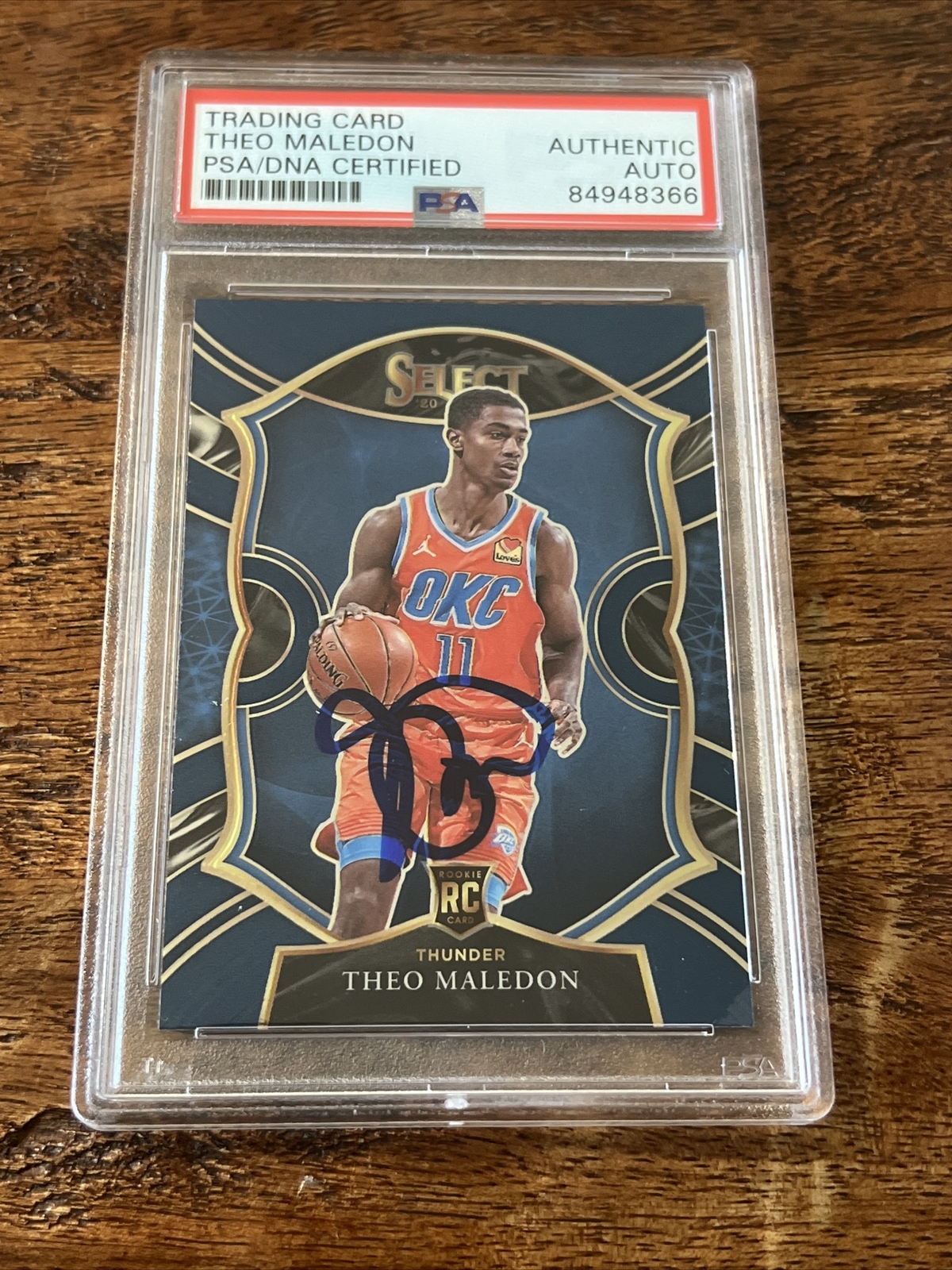 THEO MALEDON IP Signed Select RC Card Psa Dna Coa Slab Autographed Thunder
