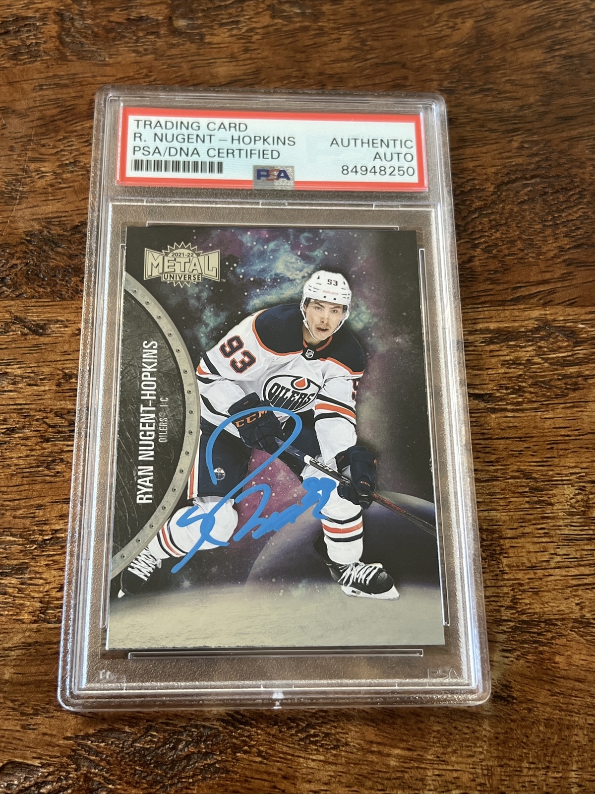 Ryan Nugent-Hopkins Signed Skybox Metal Card PSA DNA Coa Slab Autographed Oilers