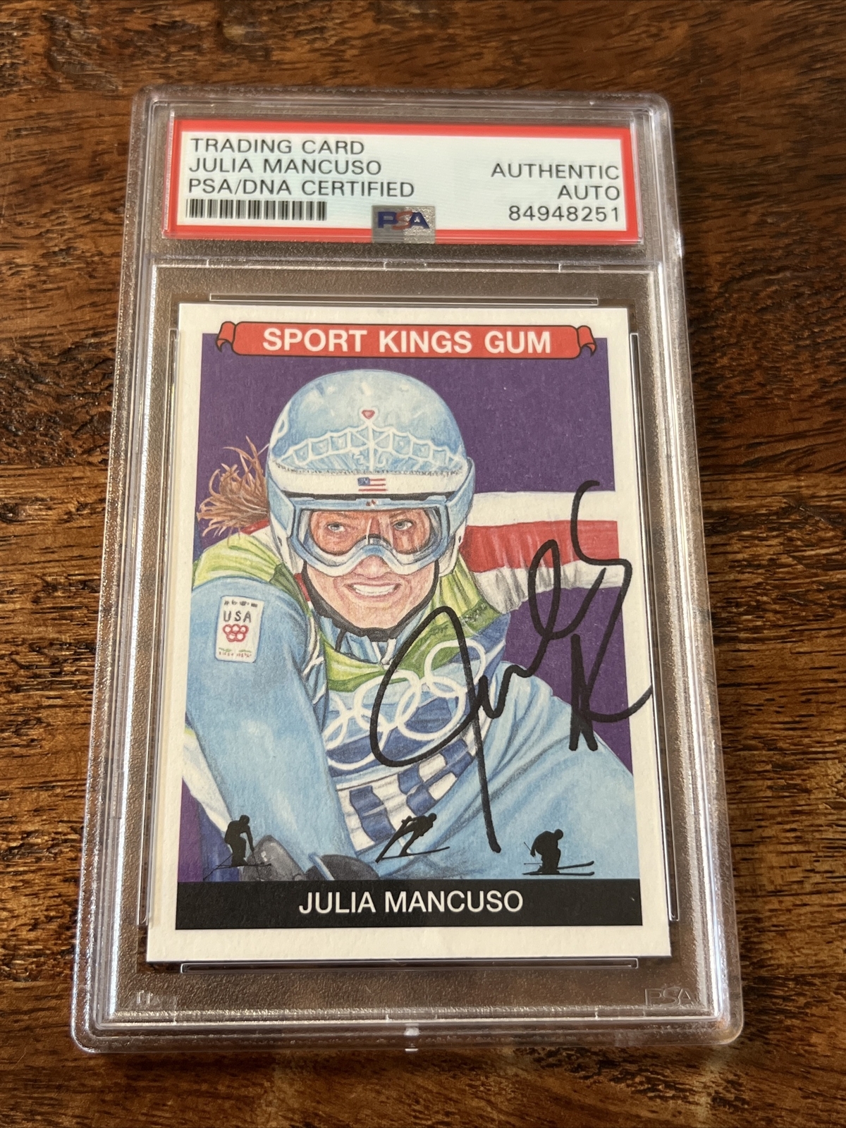 Julia Mancuso IP Signed Sport Kings Gum Card Psa Dna Coa Slab Autographed Skiing