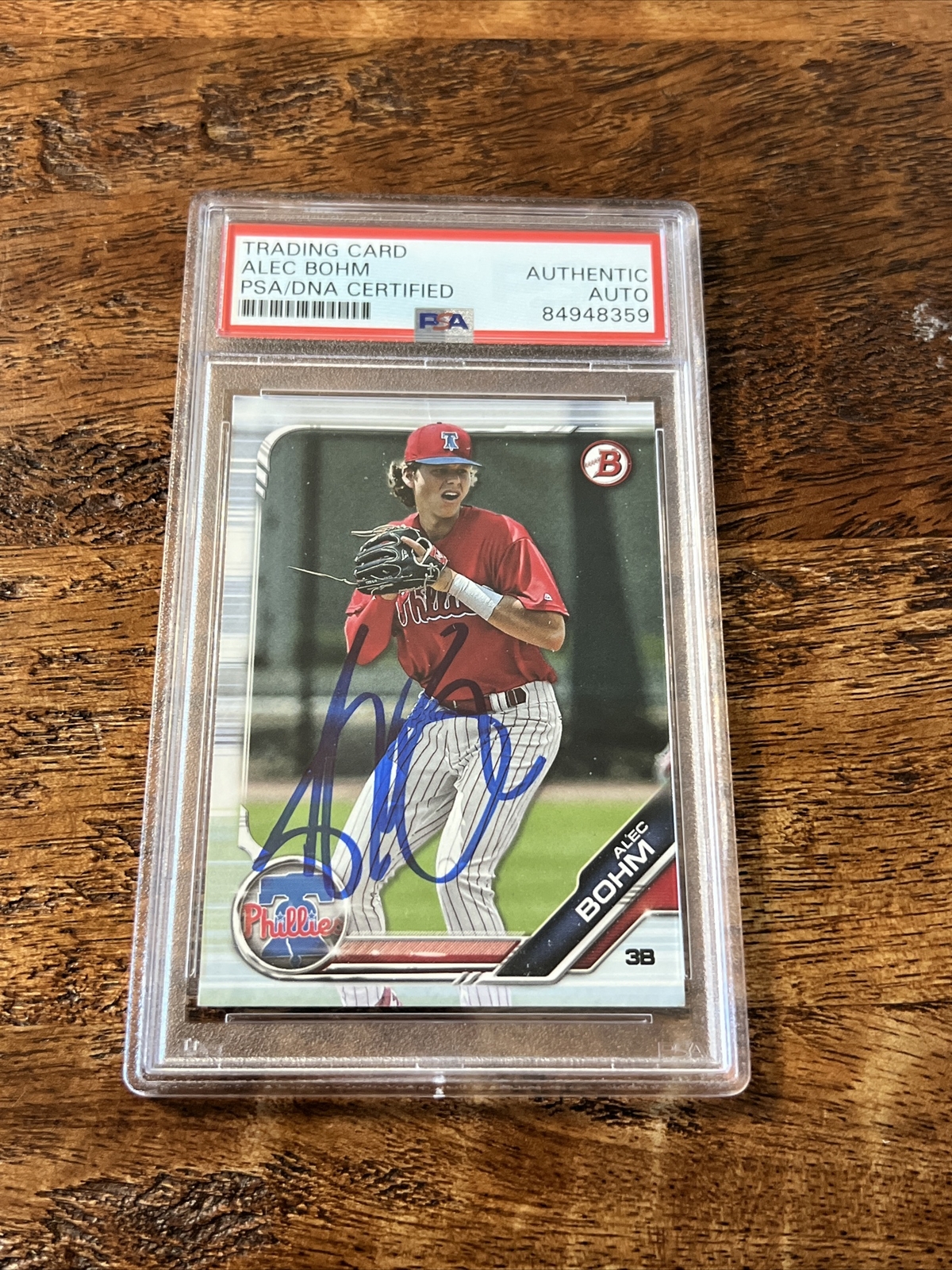 Alec Bohm IP Signed Bowman Card PSA DNA Coa Slab Autographed Phillies
