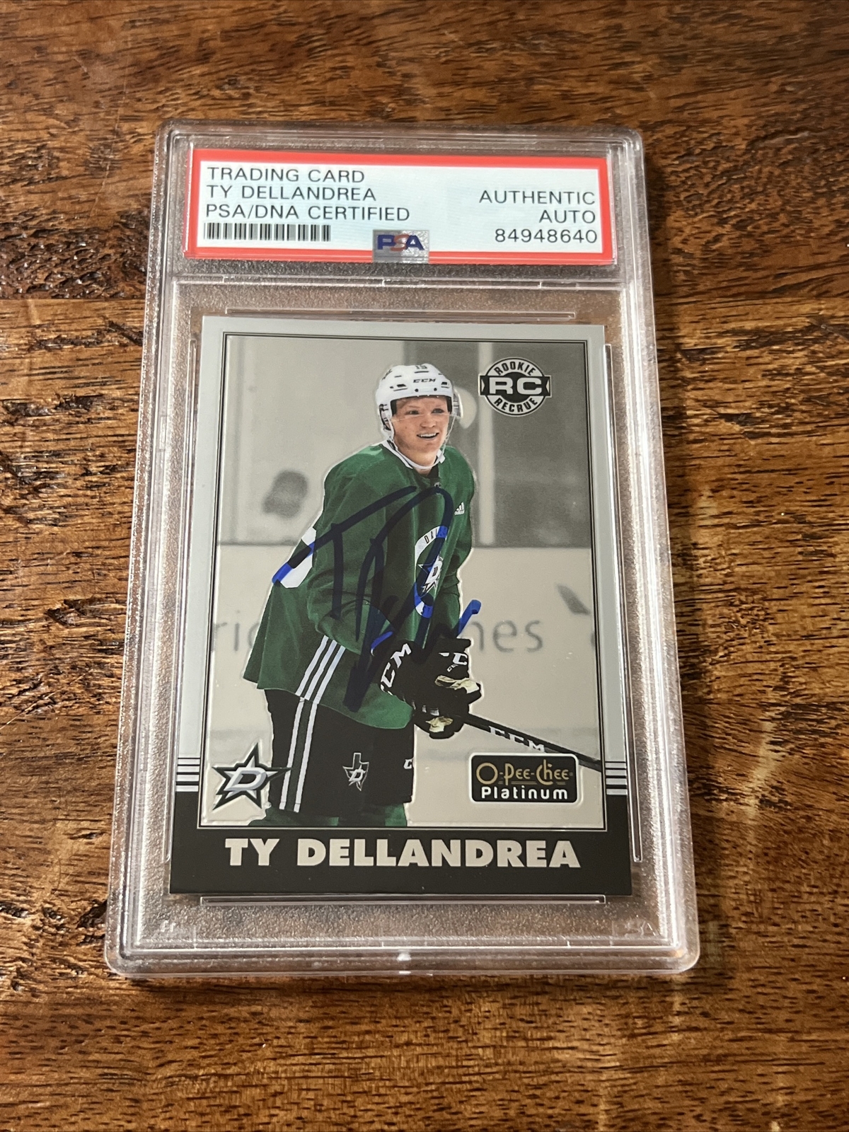 Ty Dellandrea IP Signed O Pee Chee RC Card Psa Dna Coa Slab Autographed Stars