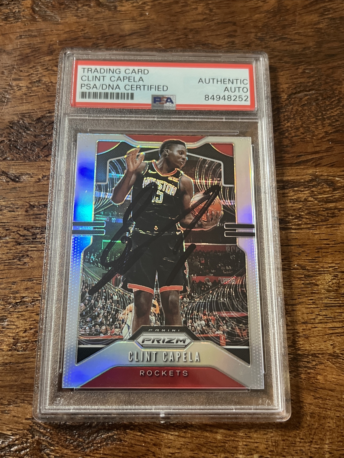 Clint Capela IP Signed Prizm Card Psa Dna Coa Slab Autographed Rockets