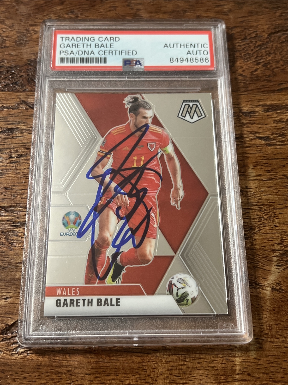 Gareth Bale IP Signed Mosaic Card Psa Dna Coa Slab Autographed Wales Soccer