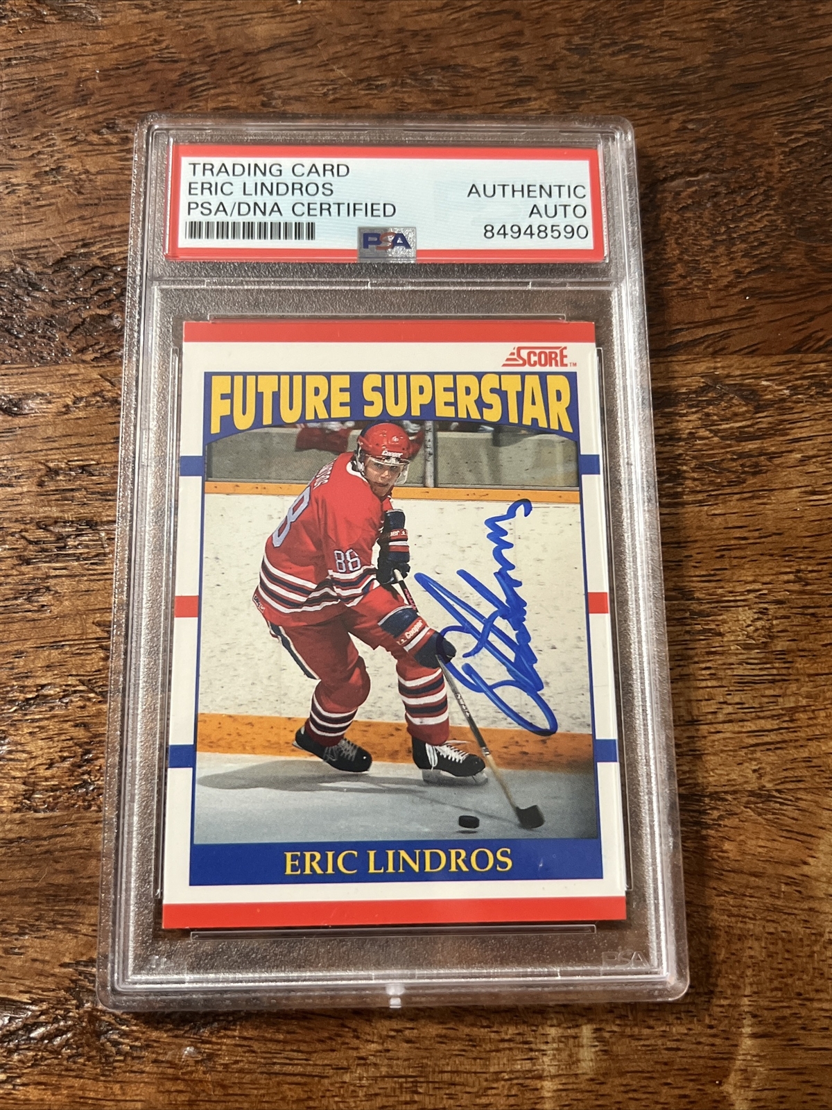 Eric Lindros IP Signed Score Rookie Card Psa Dna Coa Slab Flyers Autographed