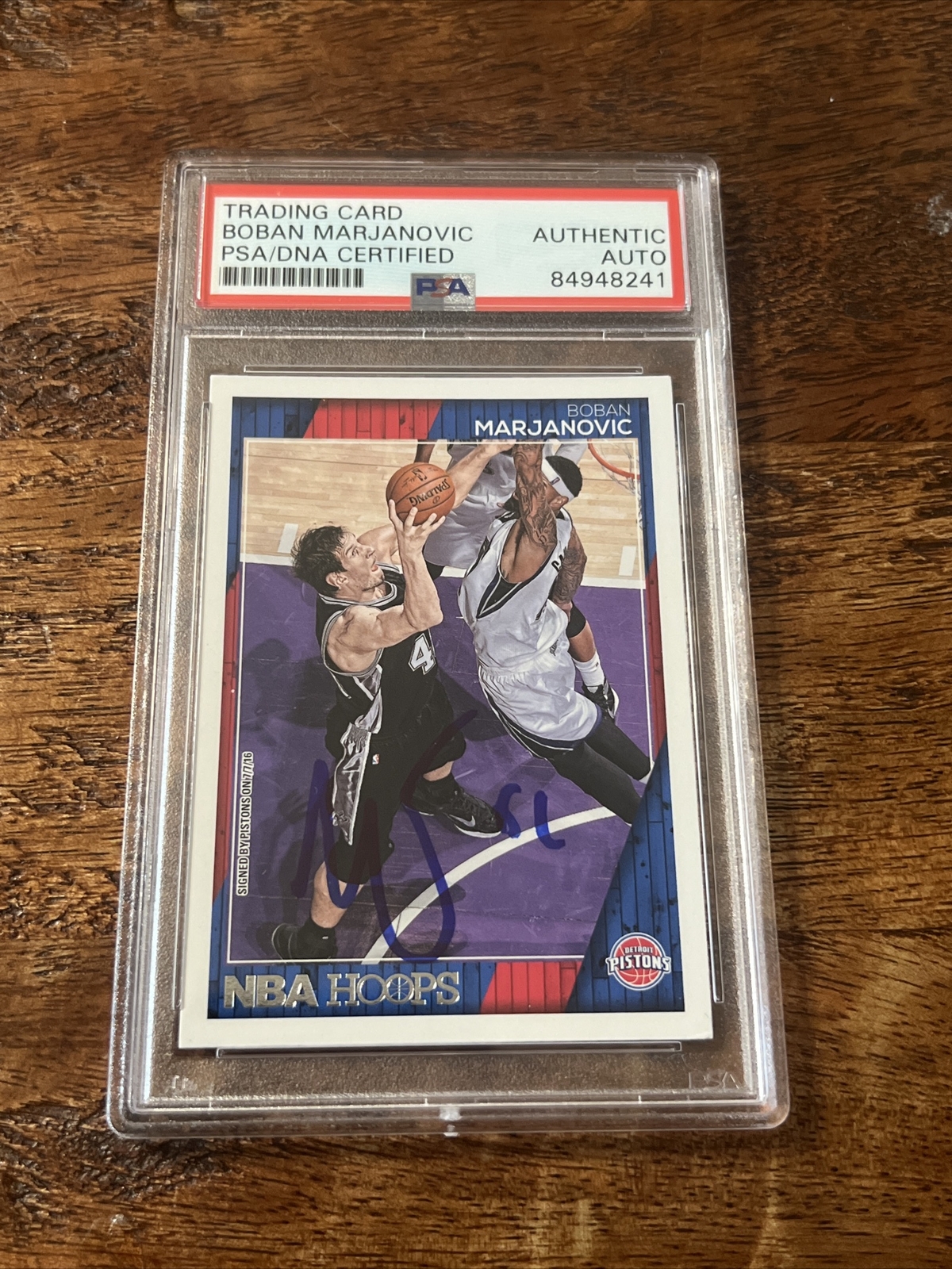 Boban Marjanovic IP Signed NBA Hoops Card Psa Dna Coa Slab Autographed Pistons