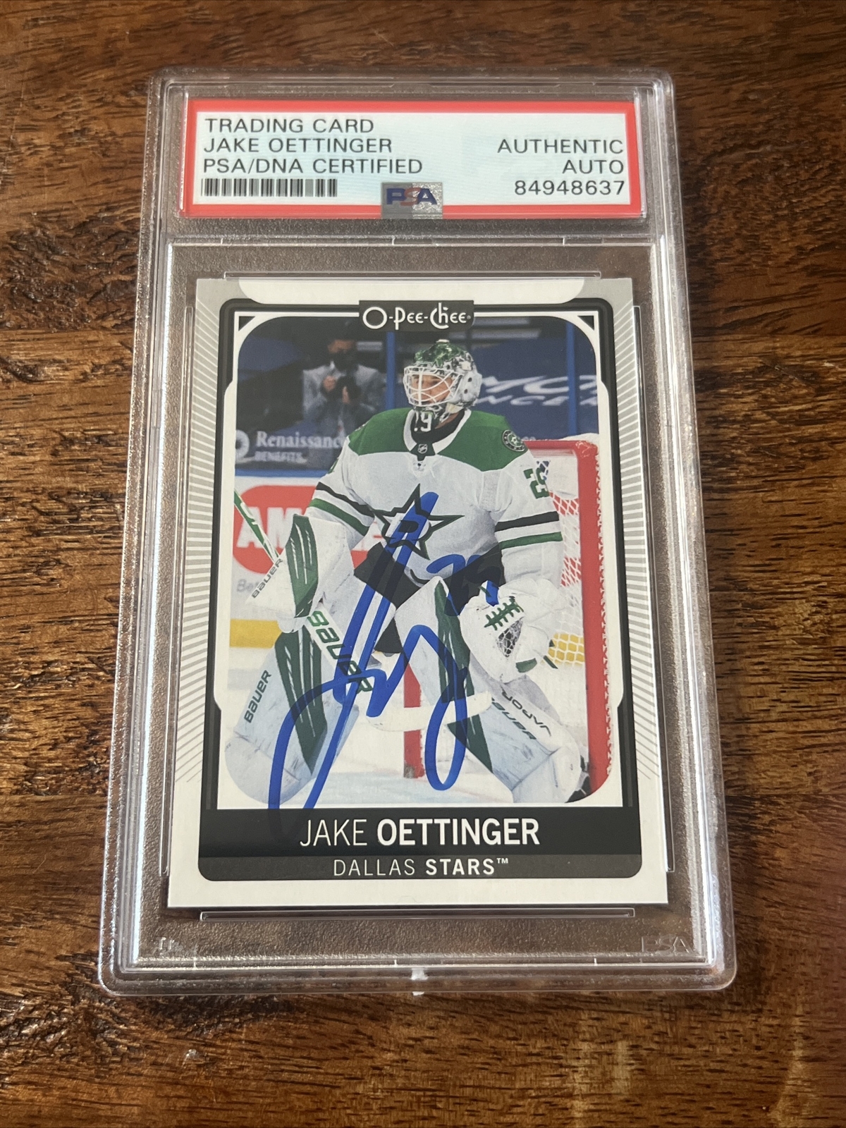 Jake Oettinger IP Signed O Pee Chee Card Psa Dna Coa Slab Autographed Stars