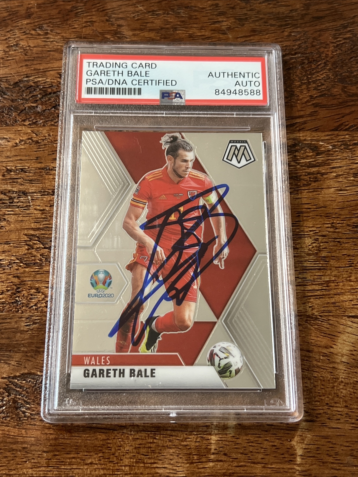 Gareth Bale IP Signed Mosaic Card Psa Dna Coa Slab Autographed Wales Soccer
