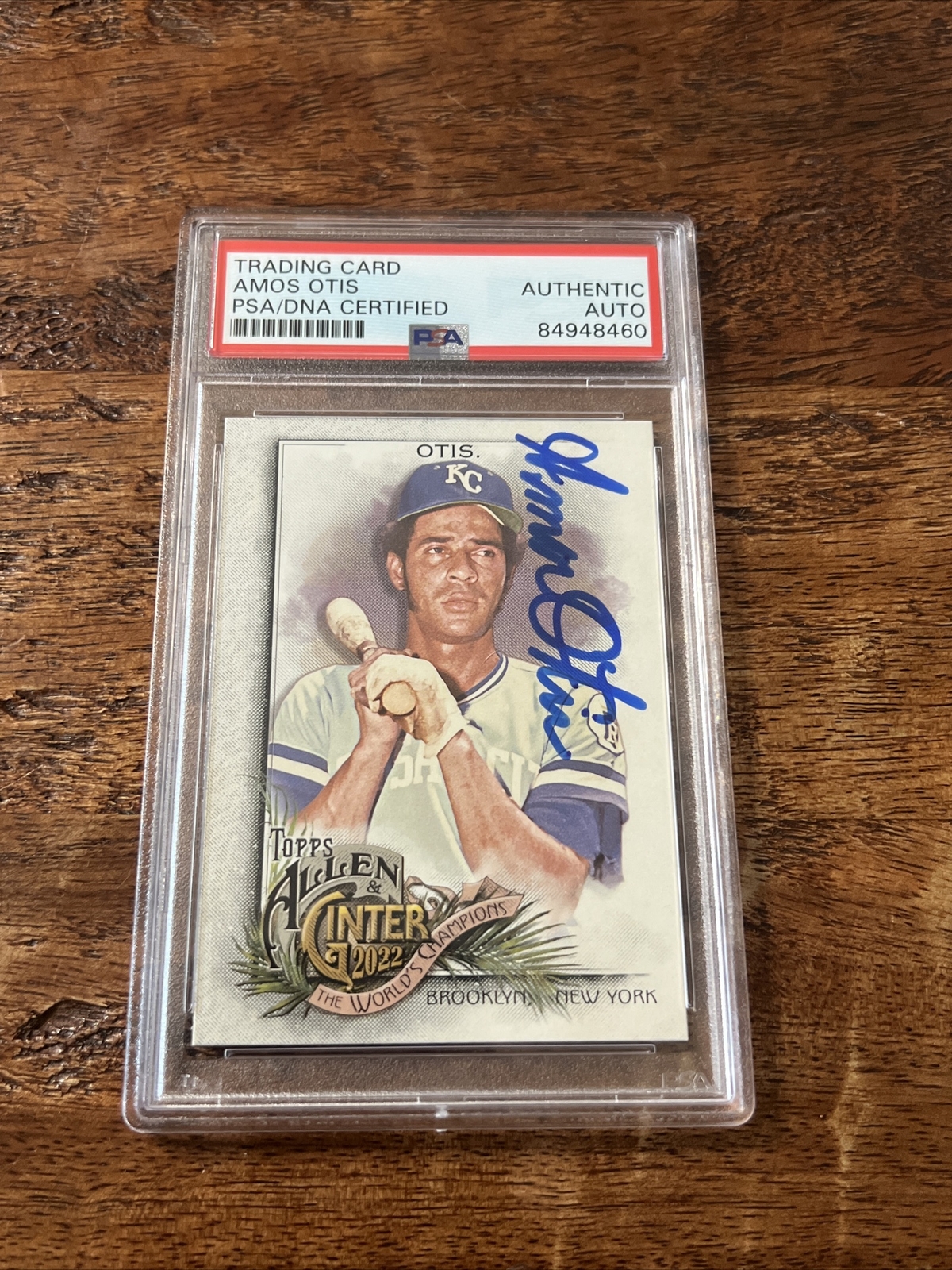 Amos Otis IP Signed Allen & Ginter Card Psa Dna Coa Slab Autographed Royals