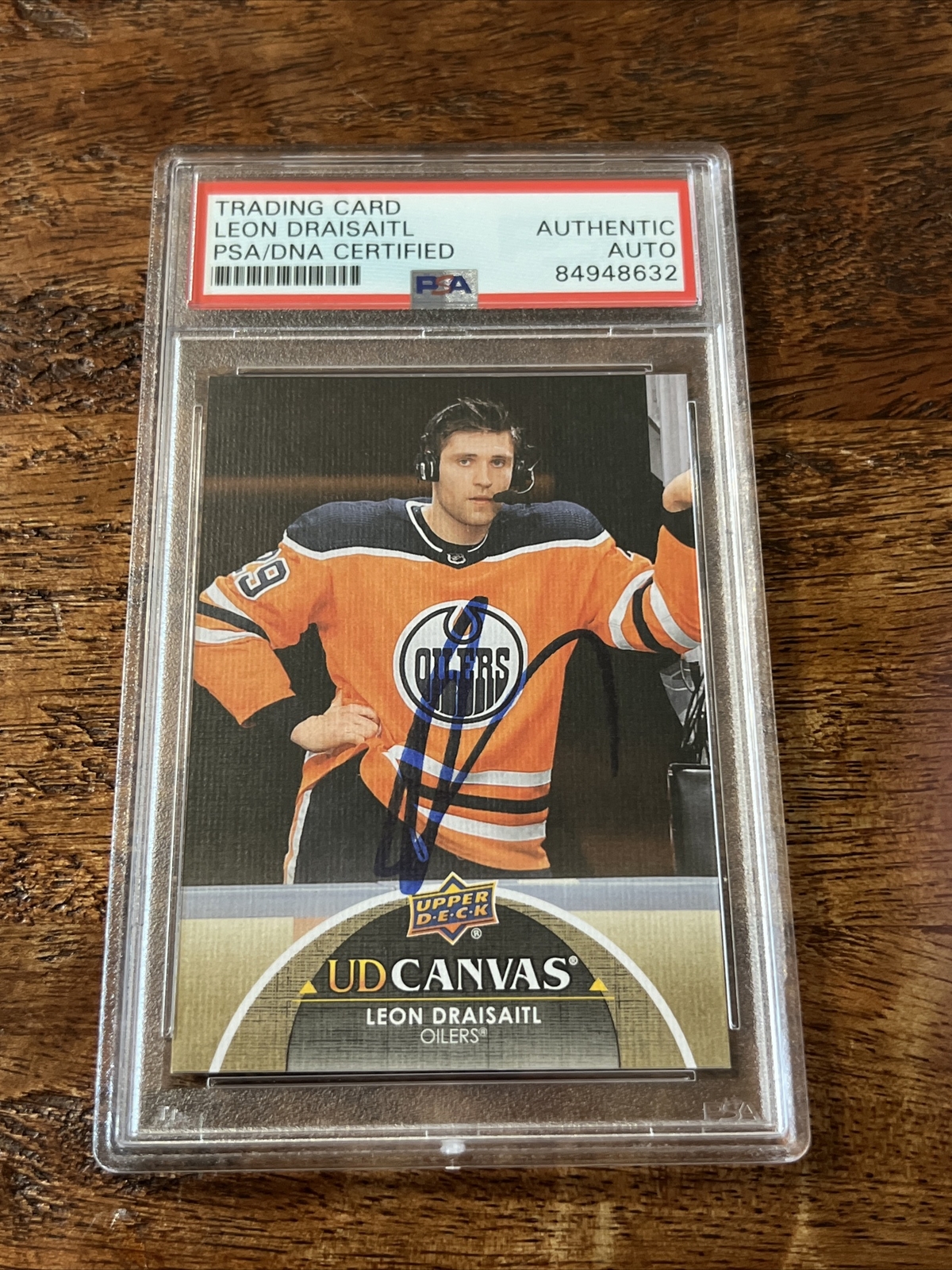 Leon Draisaitl IP Signed UD Canvas Card PSA DNA Coa Slab Autographed Oilers