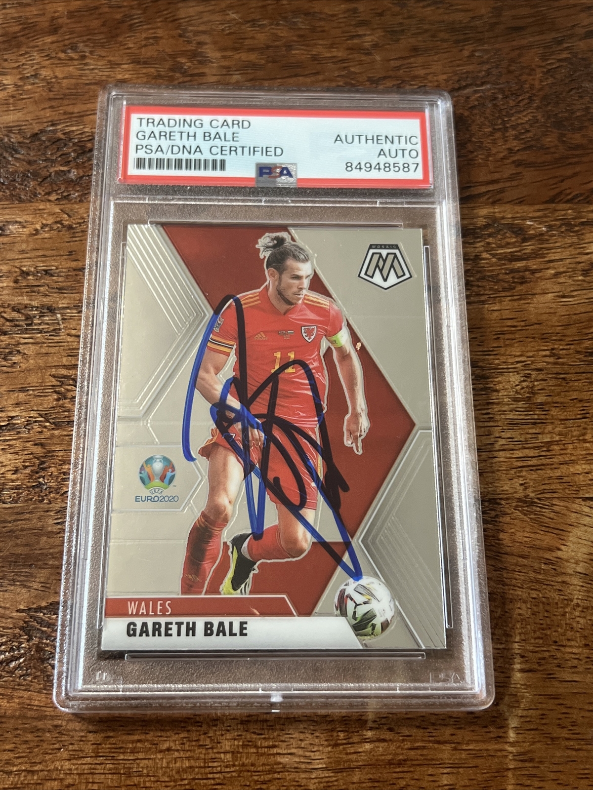 Gareth Bale IP Signed Mosaic Card Psa Dna Coa Slab Autographed Wales Soccer