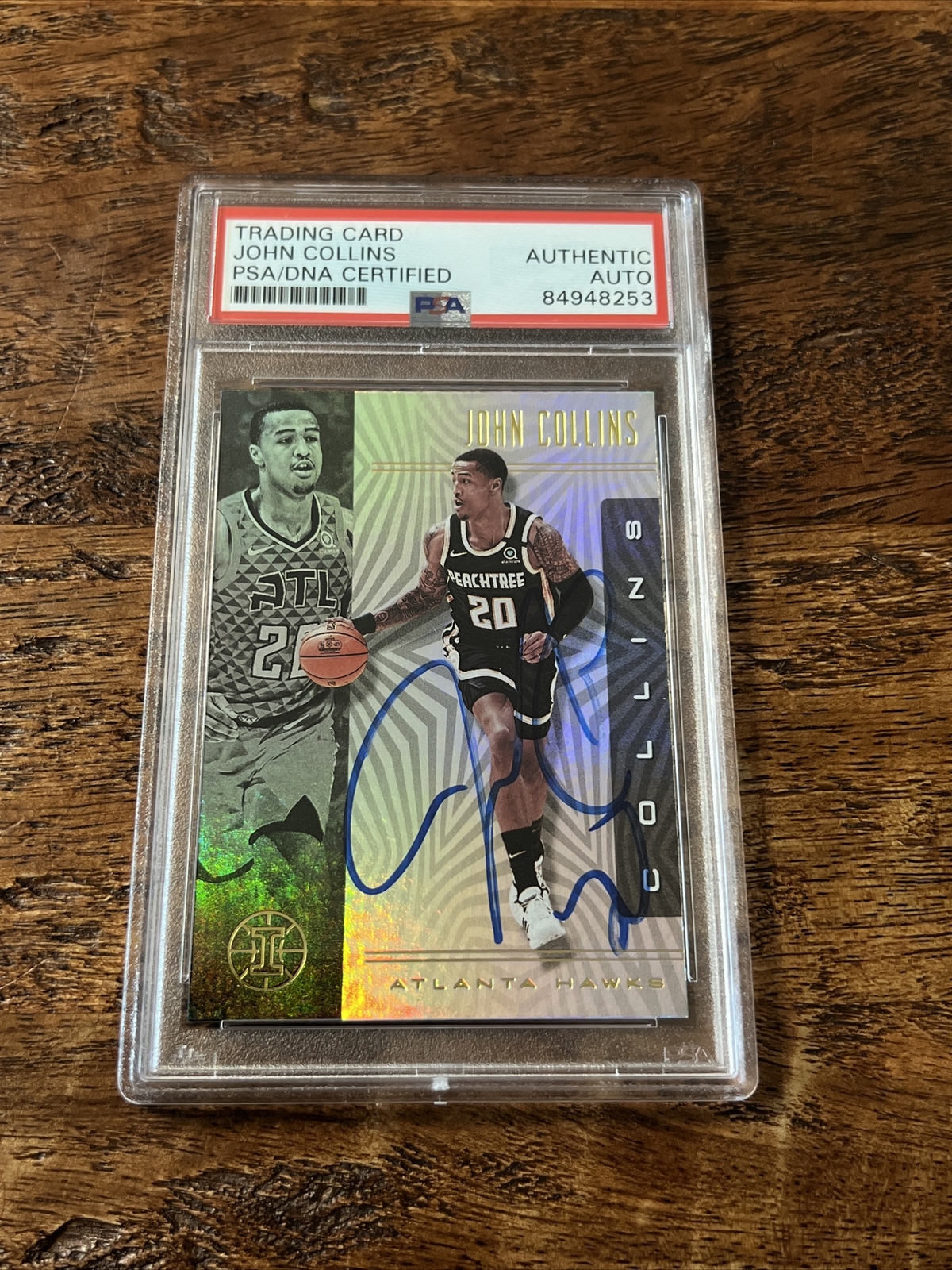 John Collins IP Signed Panini Illusions Card Psa Dna Coa Slab Autographed Hawks