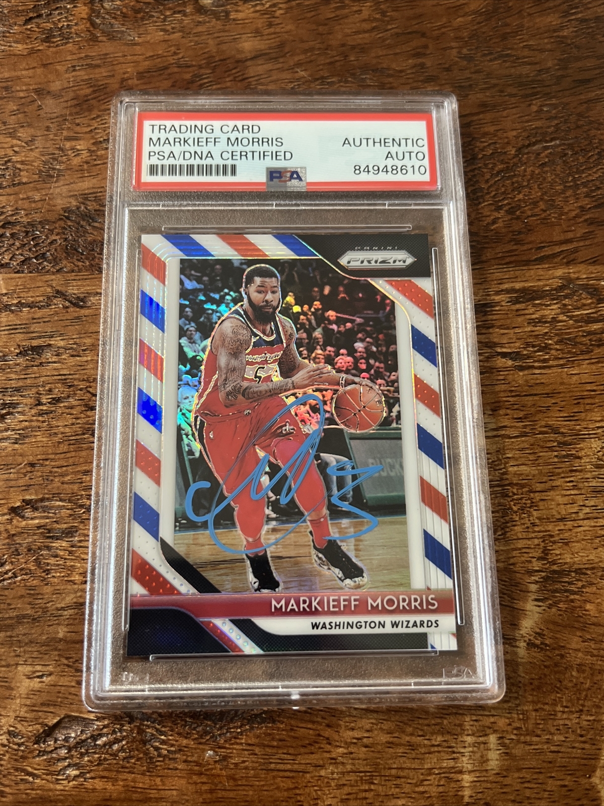Markieff Morris IP Signed Prizm Card Psa Dna Coa Slab Autographed Wizards