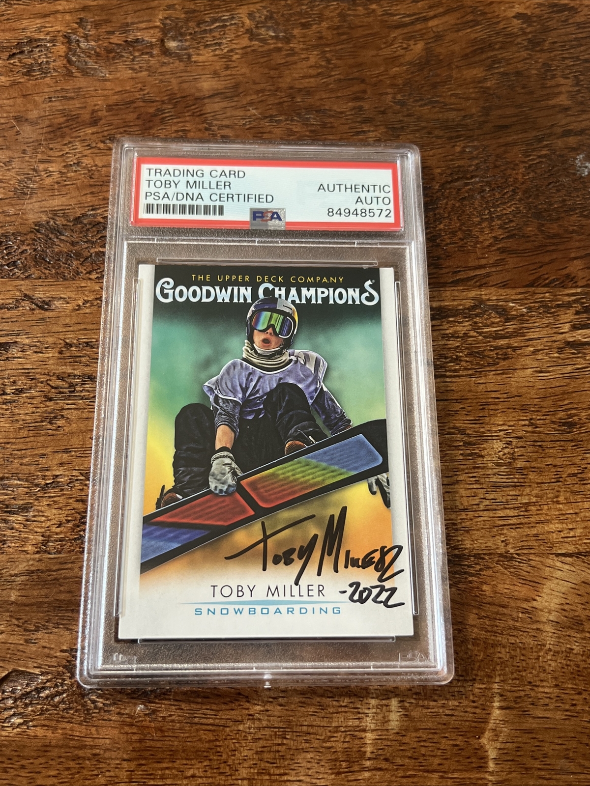 Toby Miller IP Signed Goodwin Champions Card Psa Dna Coa Slab Autographed