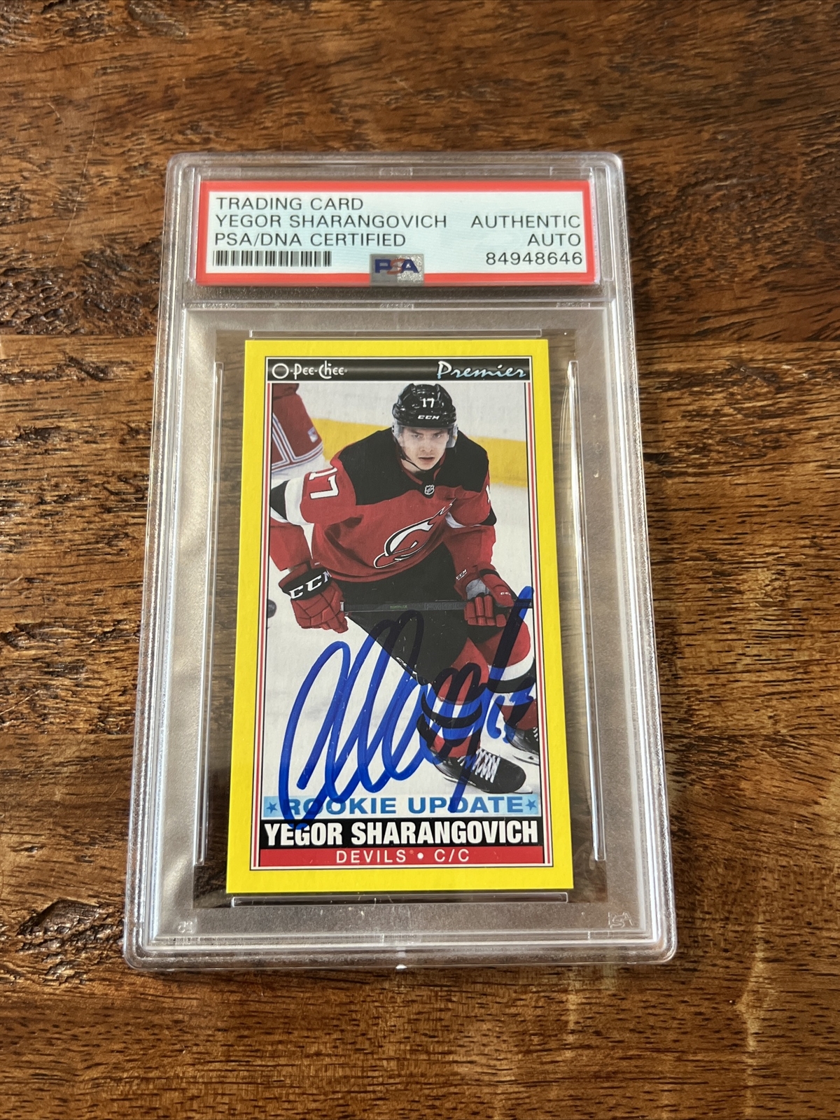 Yegor Sharangovich IP Signed O Pee Chee RC Card Psa Dna Coa Slab Devils Auto