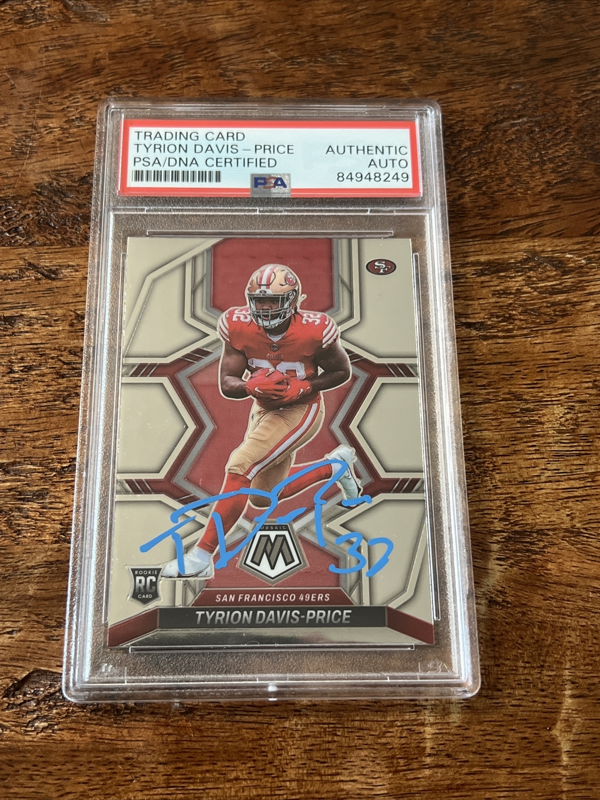 Tyrion Davis-Price IP Signed Mosaic RC Card PSA DNA Coa Slab 49ers Autographed